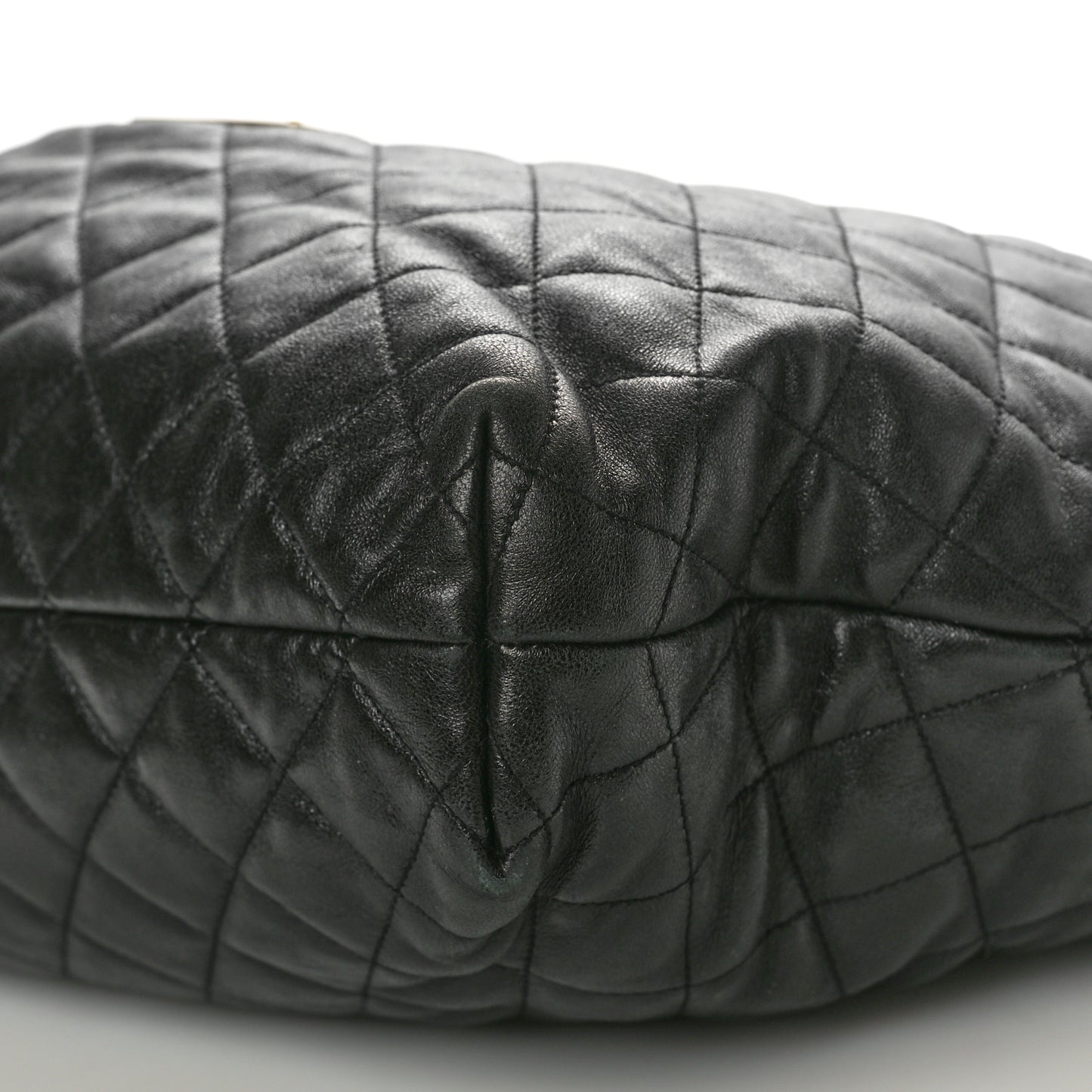 Lambskin Quilted Maxi Icare Shopping Tote Black