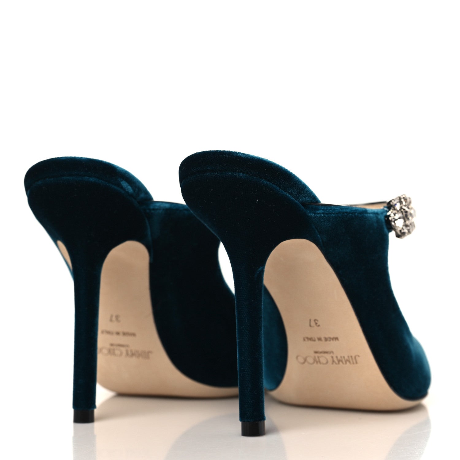 Jimmy Choo Velvet Crystal Bing 100 Pumps 37 Blue 4 of 8