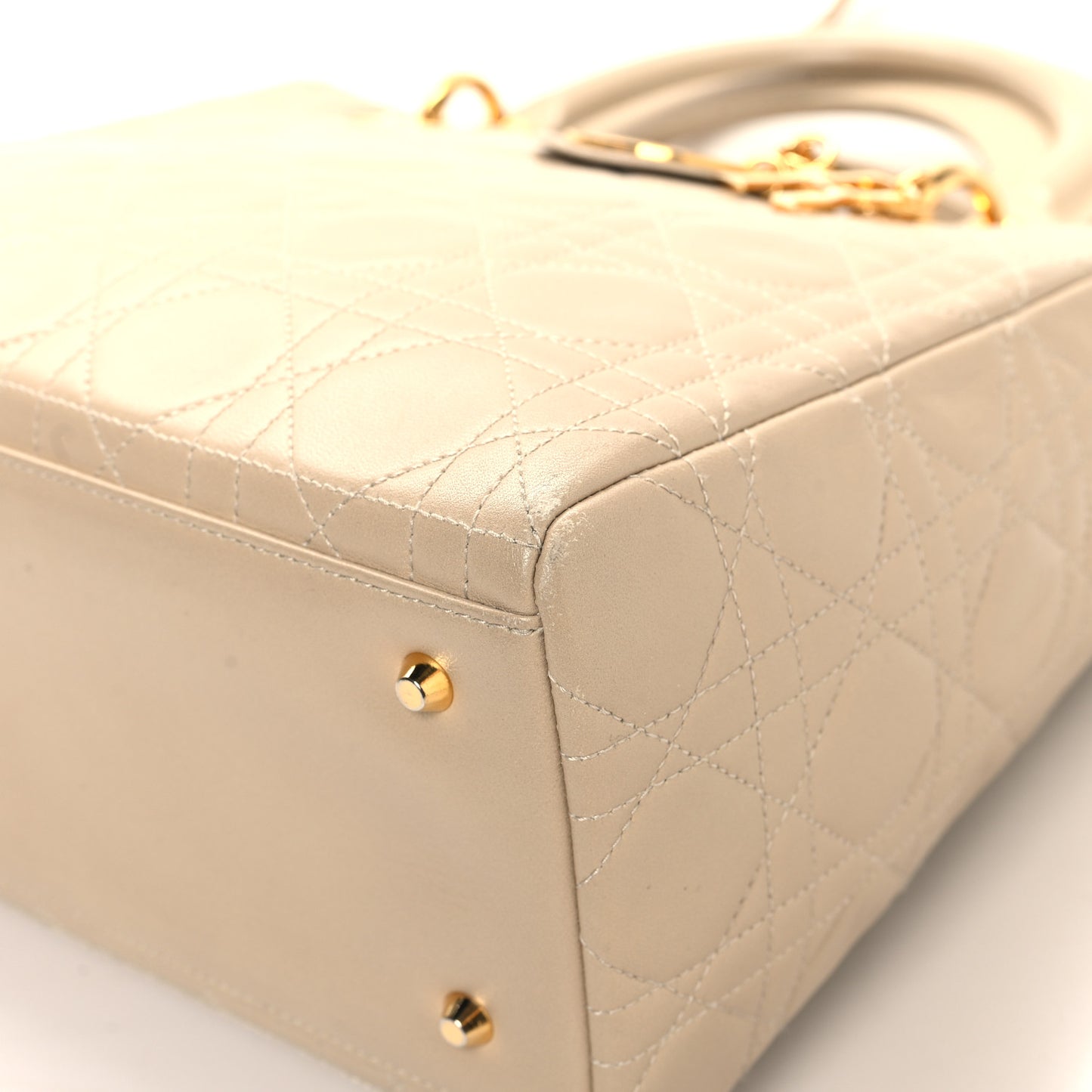Lambskin Cannage Medium Lady Dior Light Beige