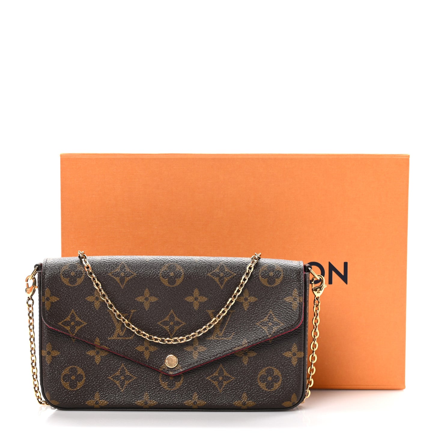 Monogram Pochette Felicie Chain Wallet Fuchsia