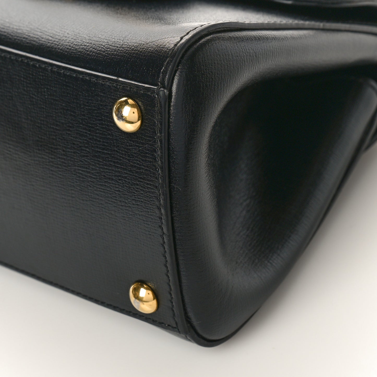 Glazed Textured Calfskin Mini Horsebit 1955 Top Handle Flap Bag Black