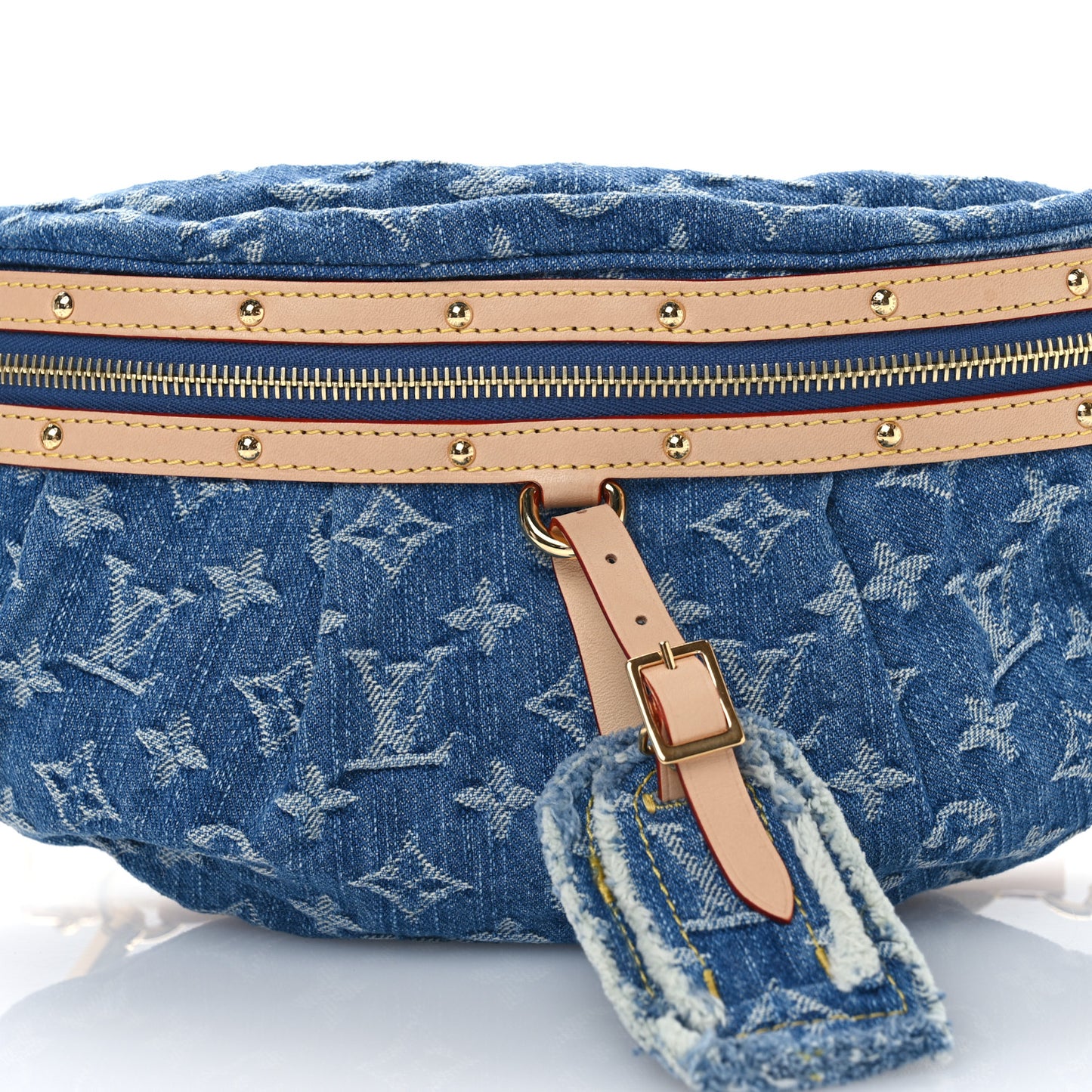Monogram Denim High Rise Bumbag Blue