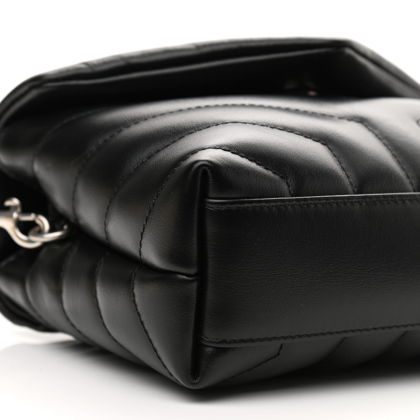 Calfskin Y Quilted Monogram Toy Loulou Crossbody Bag Black