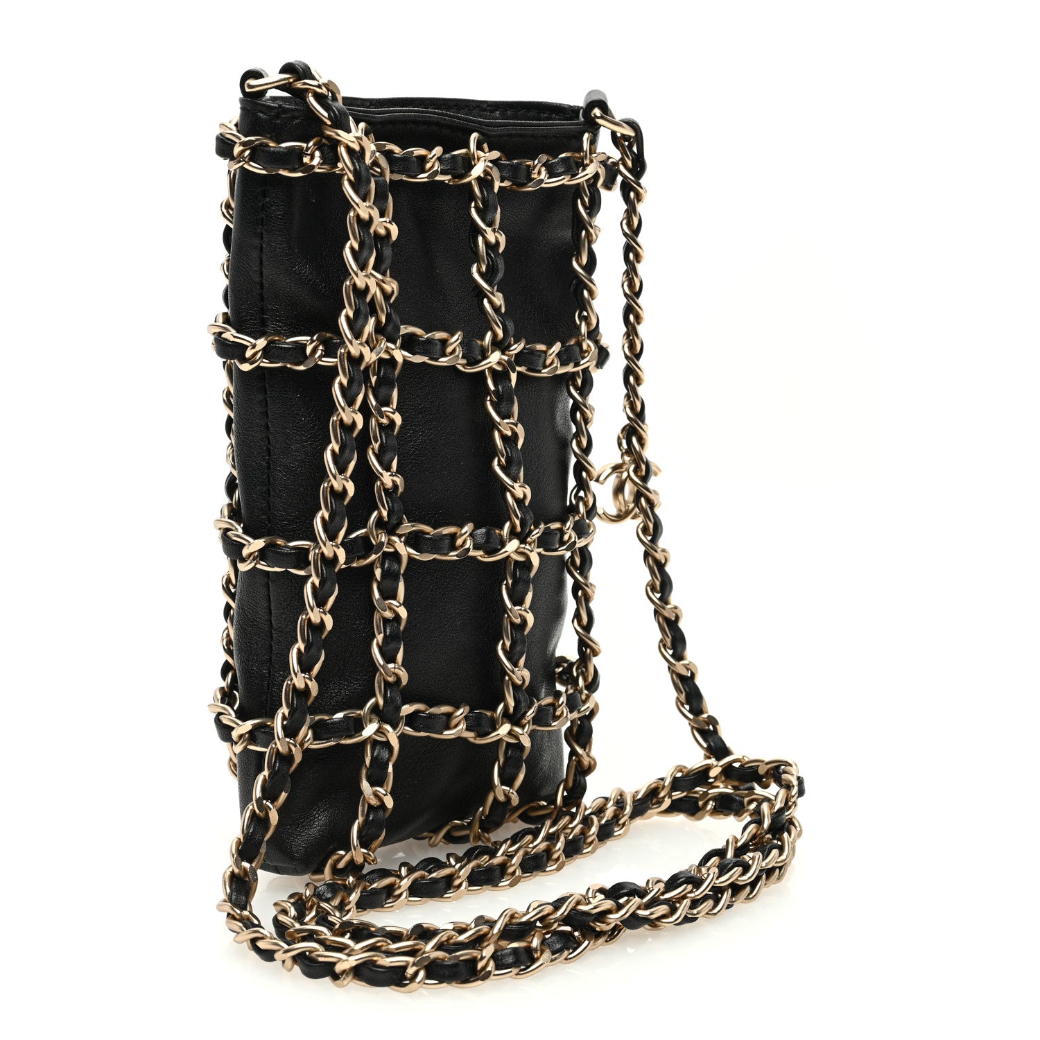 Chanel Lambskin Tech Me Out Clutch With Chain Black 3 of 10
