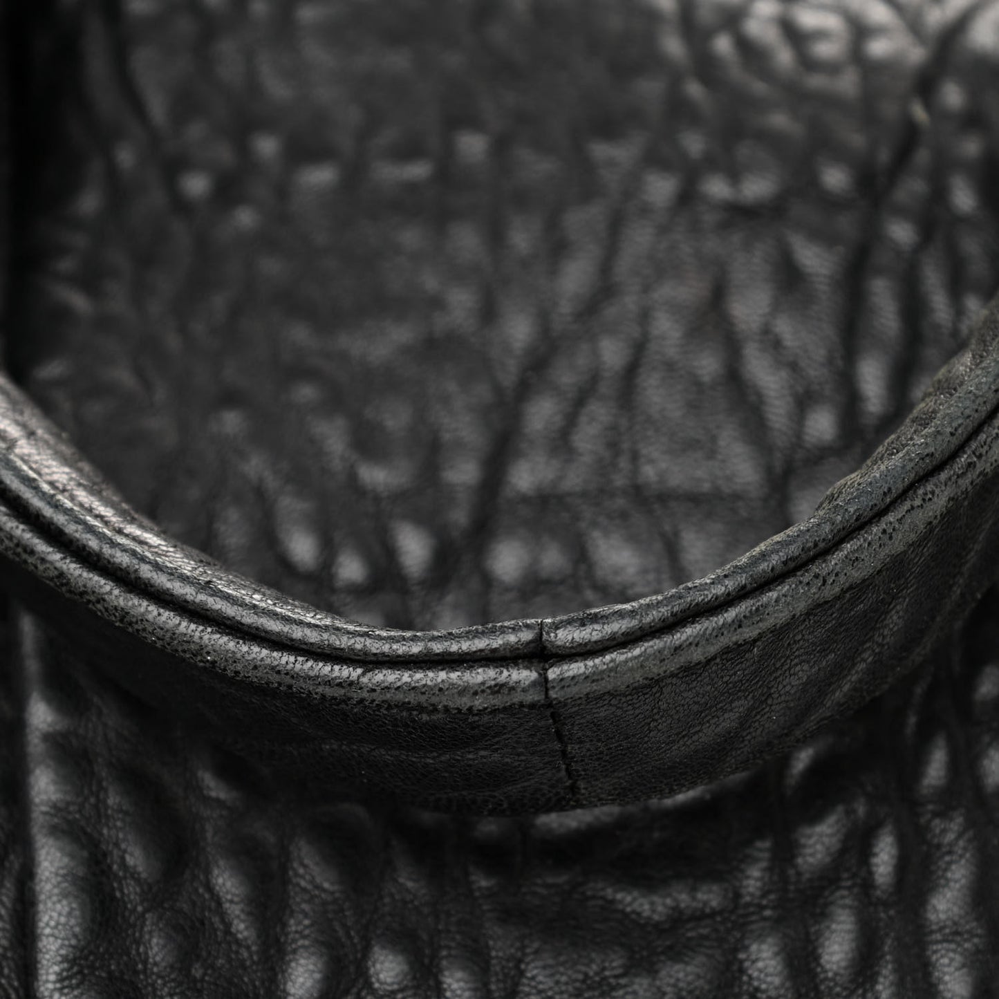 Pebbled Lambskin Rocco Black Rose Gold Hardware