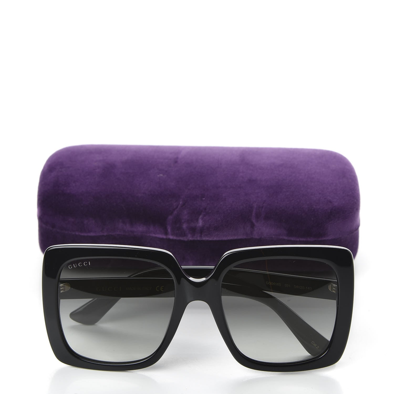 Gucci Crystal Square Frame GG Sunglasses GG0418S Black 8 of 8