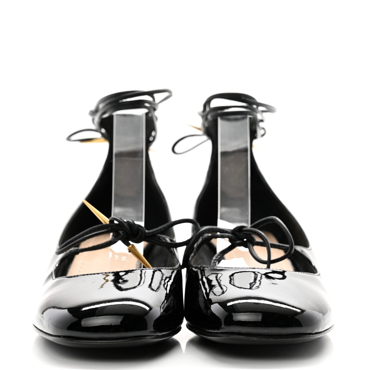 Patent Calfskin Baby-D Ankle Ballet Flats 39 Black