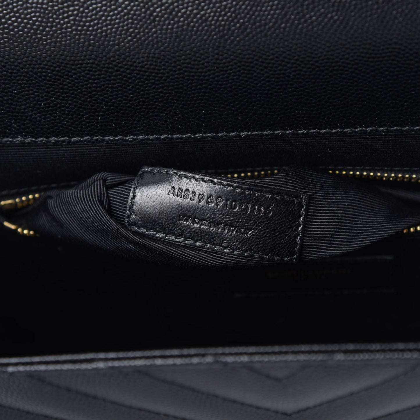 Grain De Poudre Matelasse Chevron Large Monogram Satchel Black