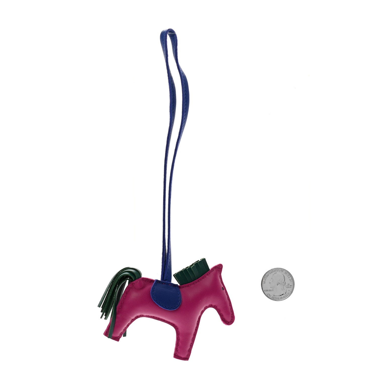 Hermes Milo Lambskin Grigri Rodeo Horse Bag Charm PM Rose Pourpre Bleu Electrique Malachite 2 of 4