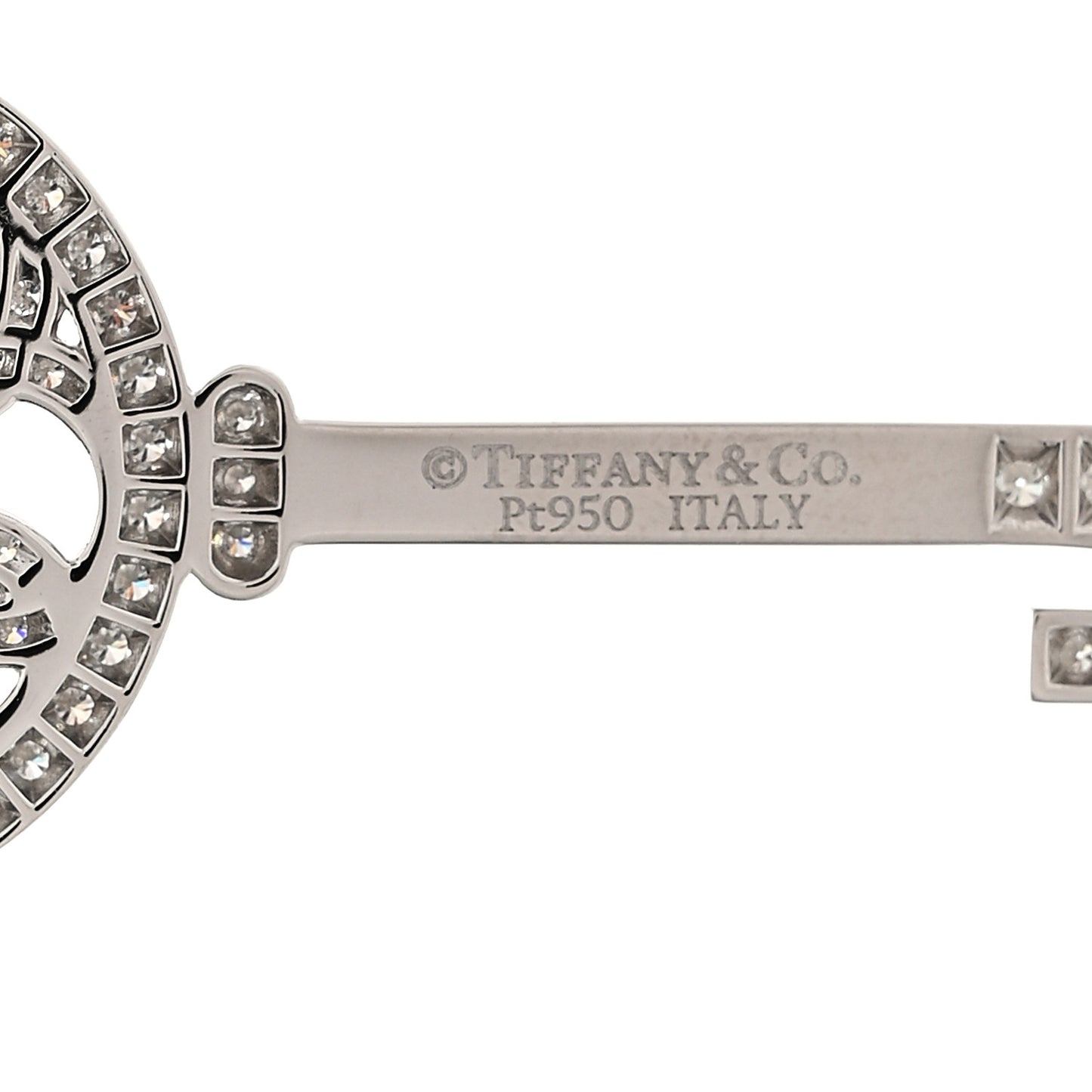 Platinum Diamond Bubbles Key Pendant
