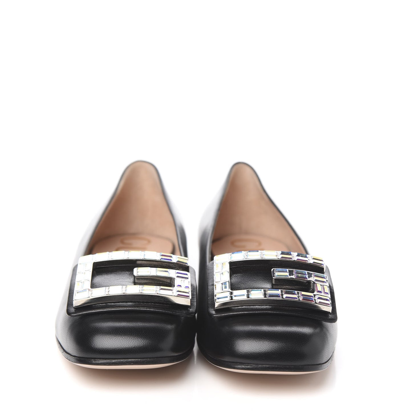 Malaga Kid Crystal Square G Madelyn Ballet Flats 37 Black