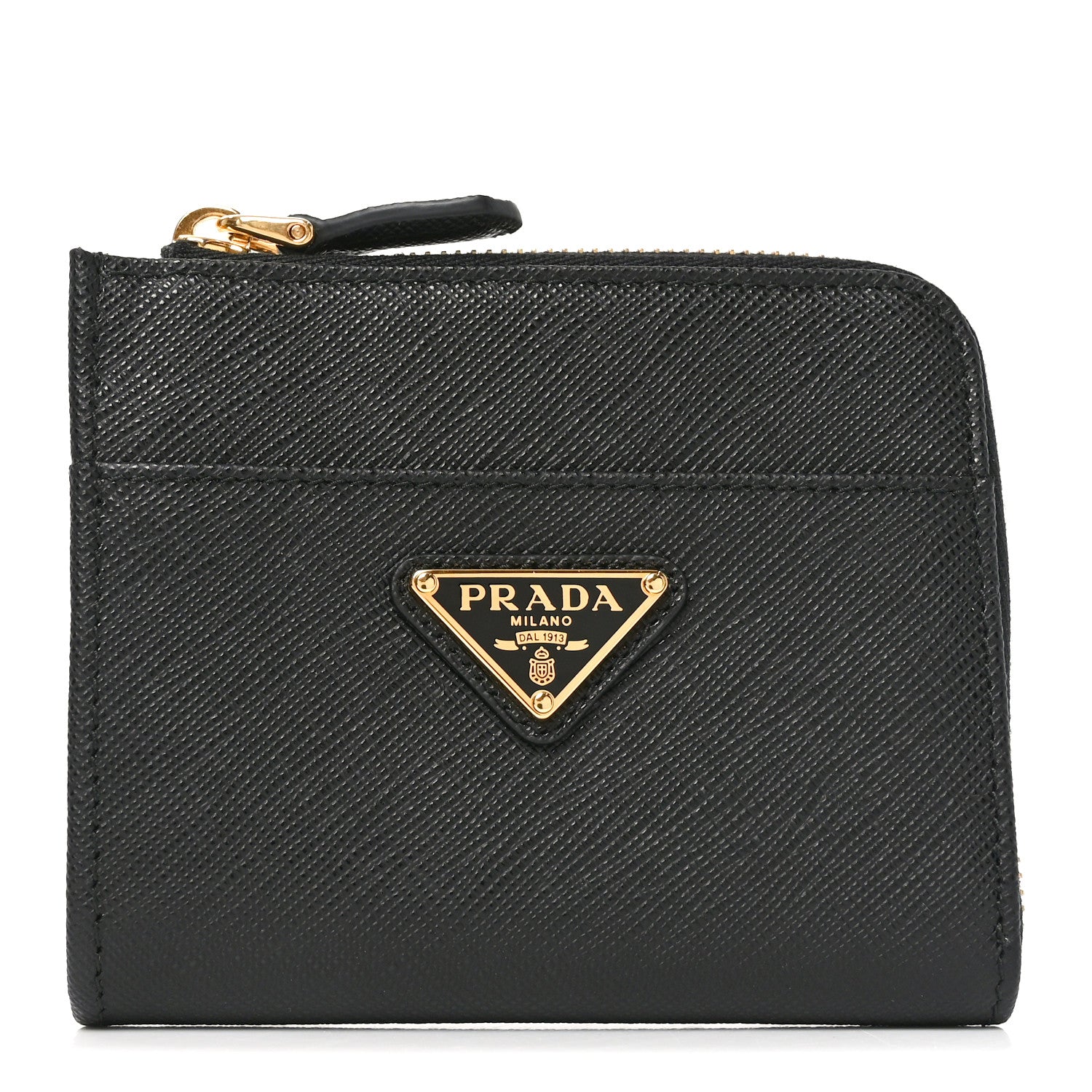 Prada Saffiano Small Triangle Wallet Black 1910541 – FASHIONPHILE