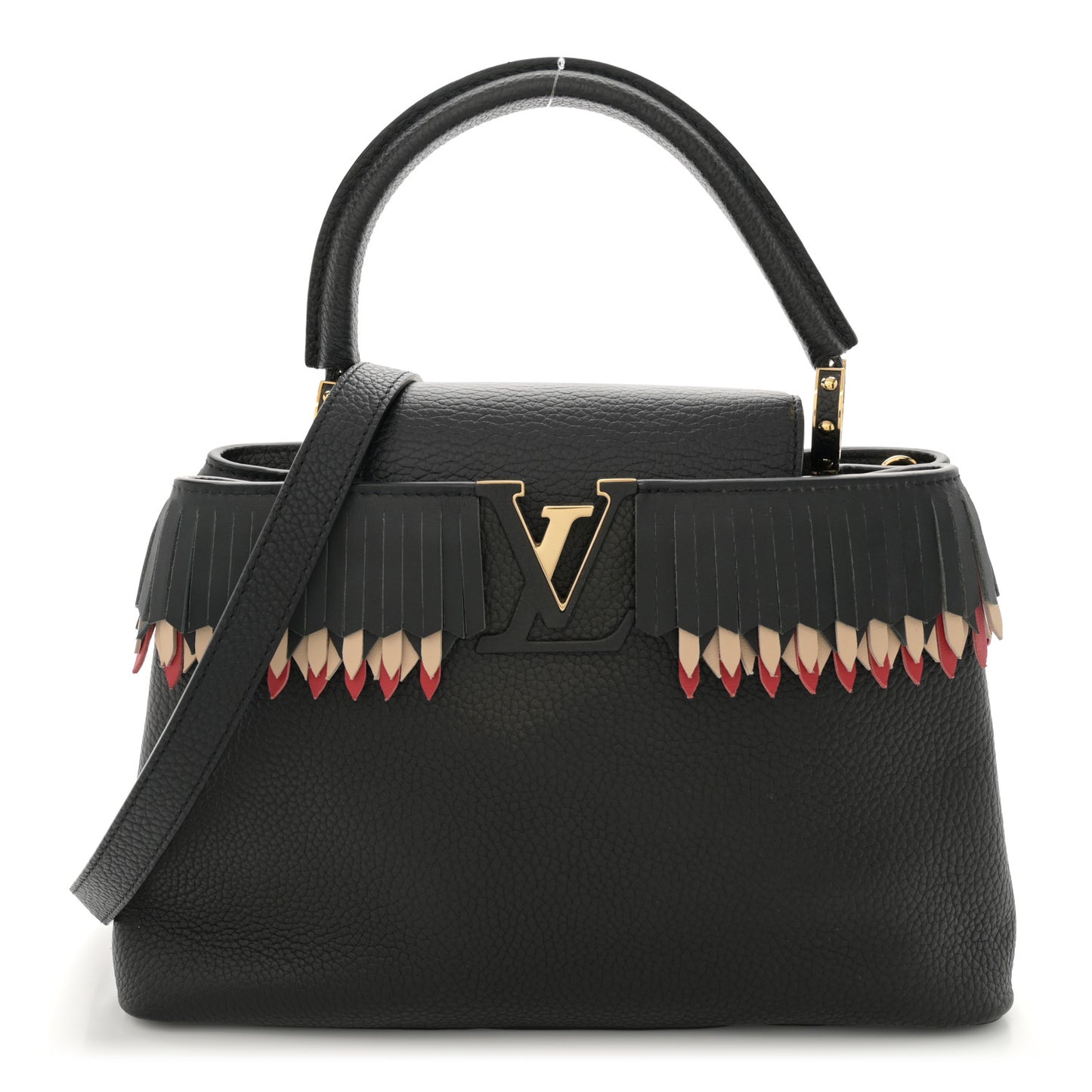 Hanami Taurillon Capucines PM Black Multicolor