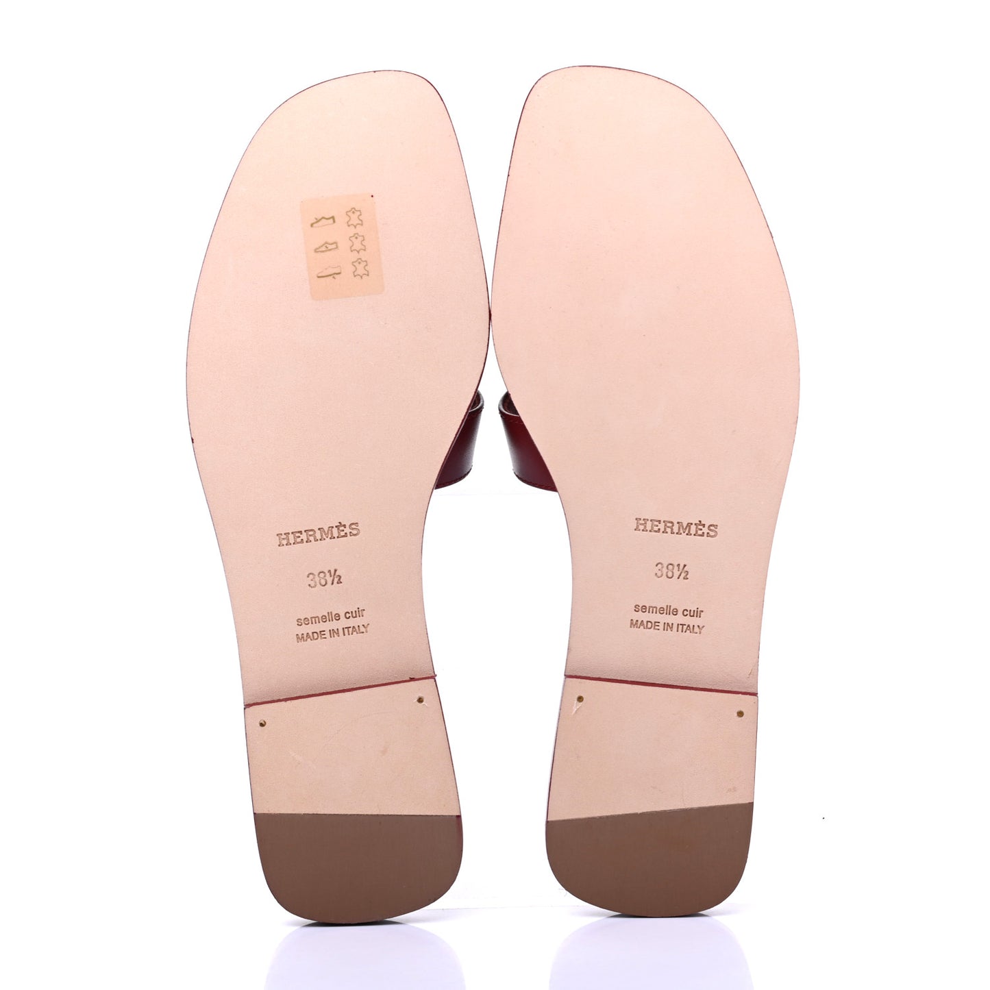Calfskin Oran Sandals 38.5 Rouge Tomette