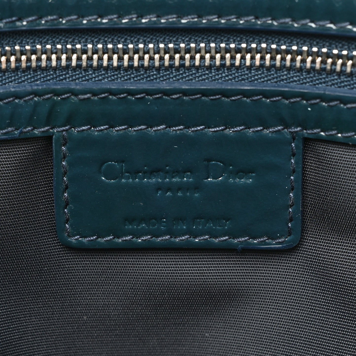 Patent Cannage Large Dior Soft Shopping Tote Turquoise