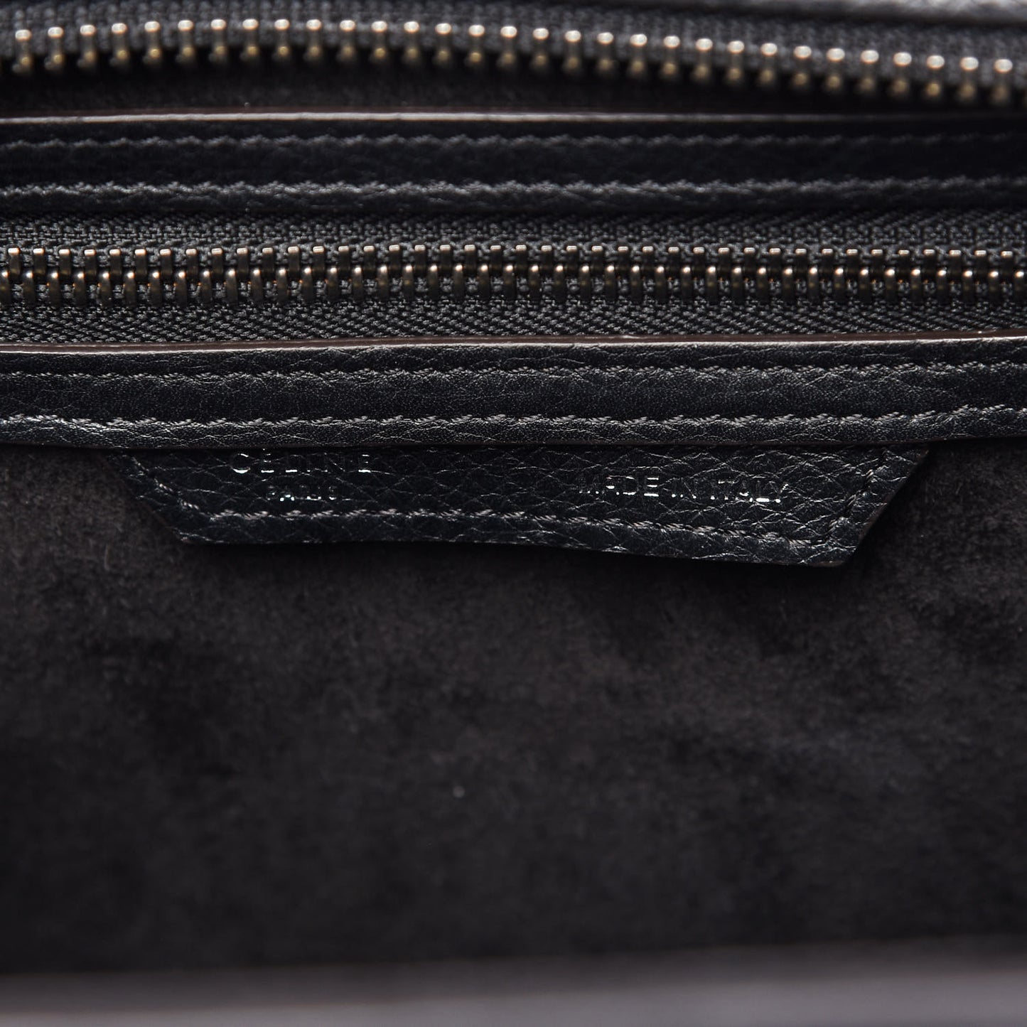 Drummed Calfskin Micro Luggage Black