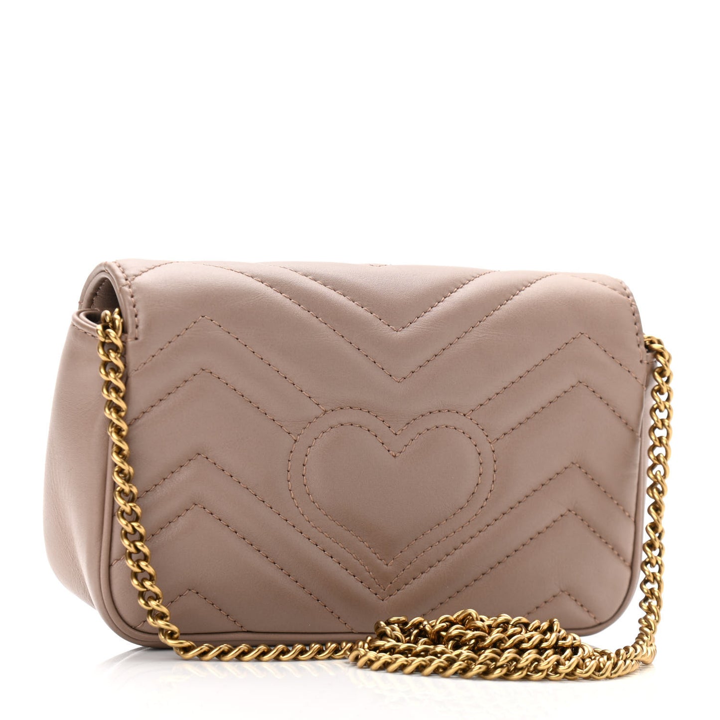 Calfskin Matelasse Super Mini GG Marmont Shoulder Bag Porcelain Rose