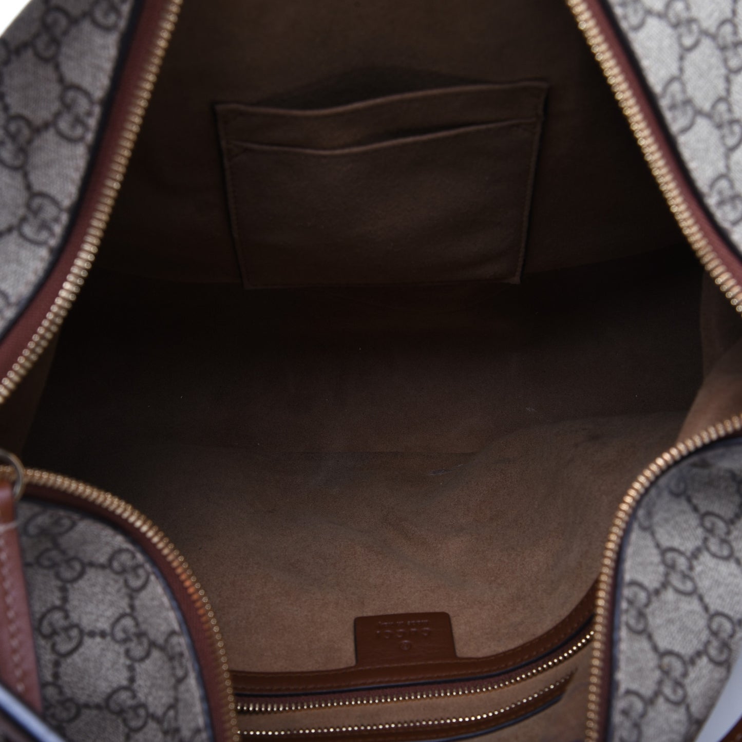 GG Supreme Monogram Large Linea A Hobo Light Brown