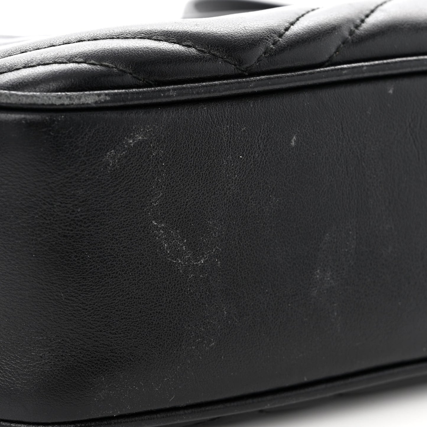 Calfskin Matelasse Small GG Marmont Chain Shoulder Bag Black