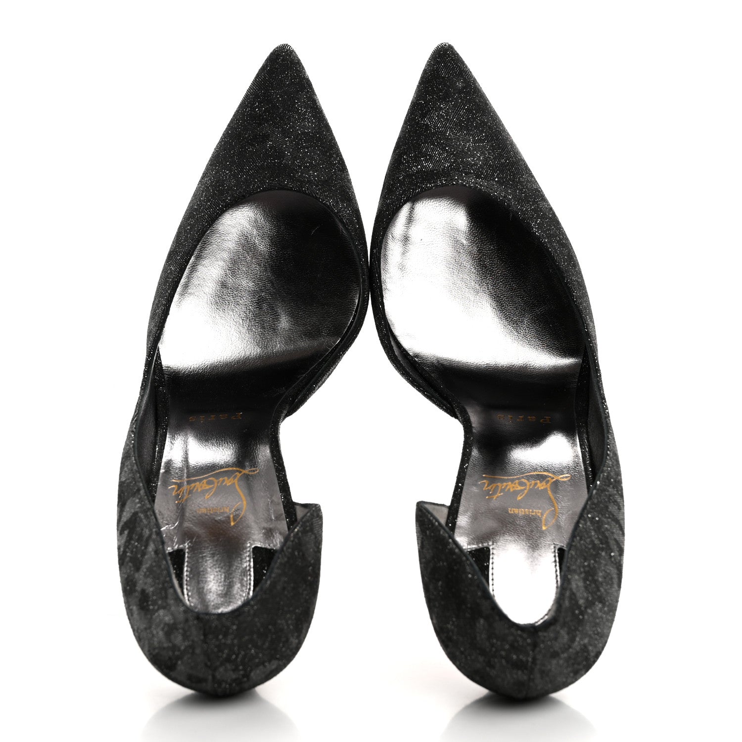 Christian Louboutin Glitter Iriza Kid Flinstar 100 Pumps 41 Black 2 of 11
