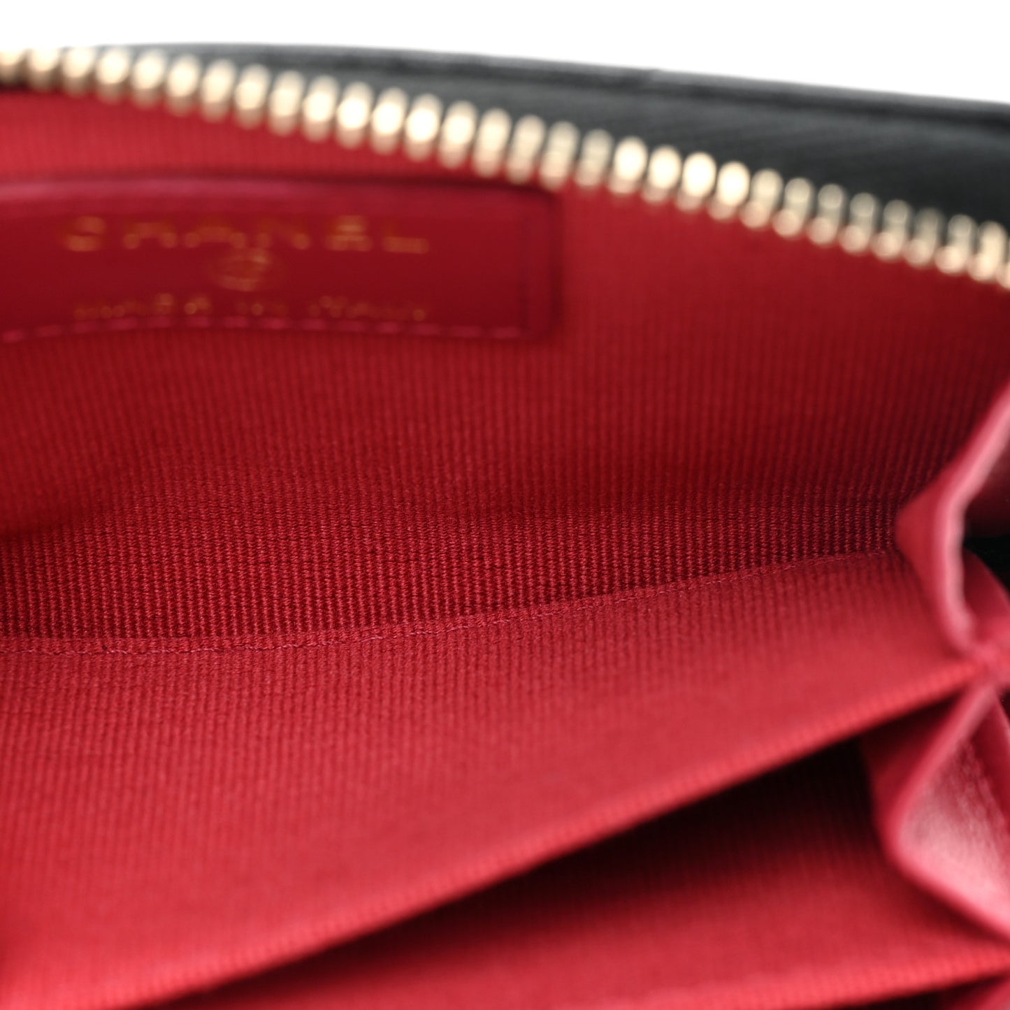 Lambskin Quilted Chanel 19 Zip Around Coin Purse Wallet Black