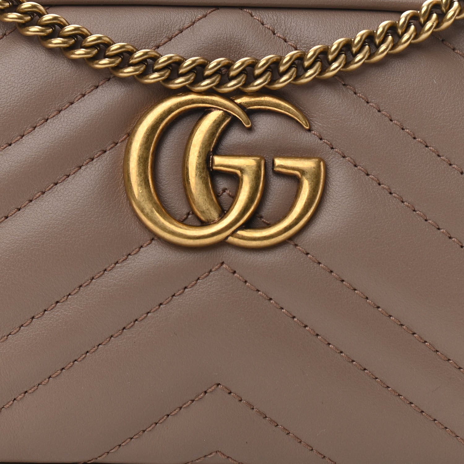 Gucci Calfskin Matelasse Mini GG Marmont Chain Crossbody Bag Porcelain Rose 7 of 10