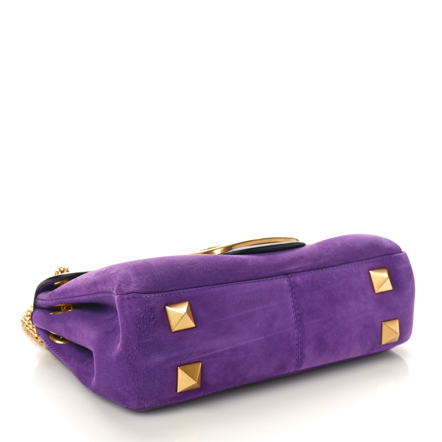 Nappa Suede Stud Sign Shoulder Bag Indian Violet