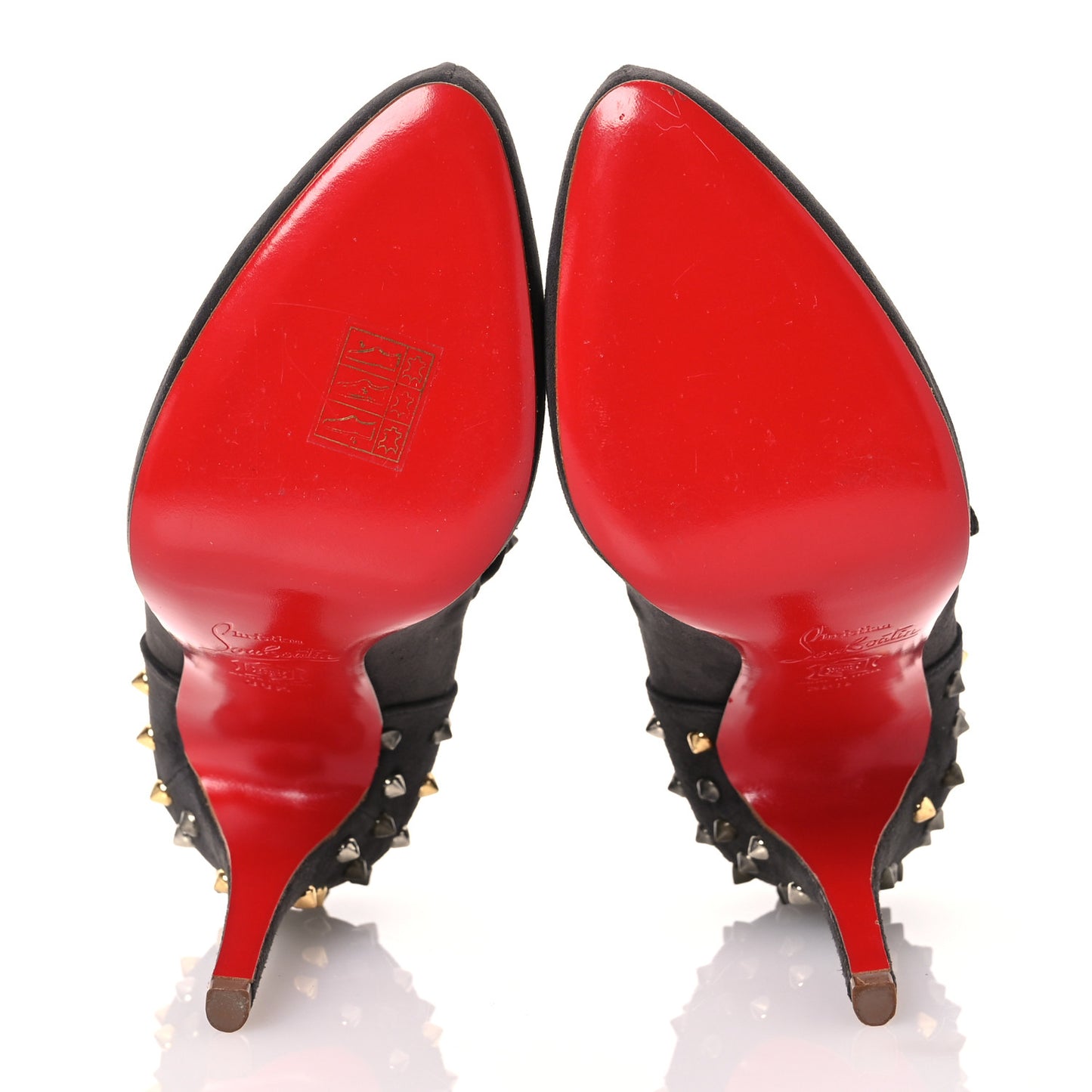 Veau Velours Stud Spike Mad Mary 100 Pumps 38.5 Grey
