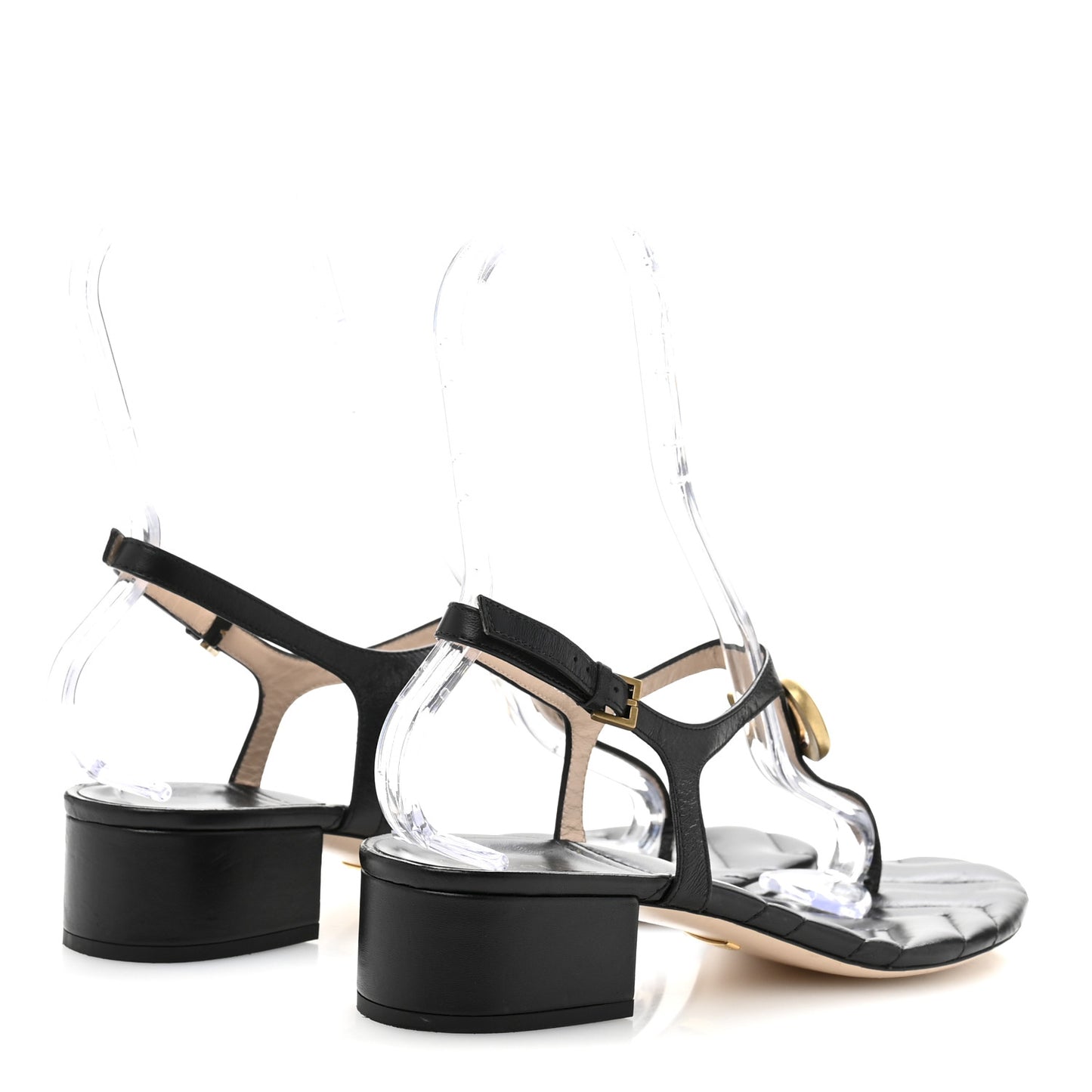 Nappa Matelasse Double G 35mm Thong Sandals 40.5 Black