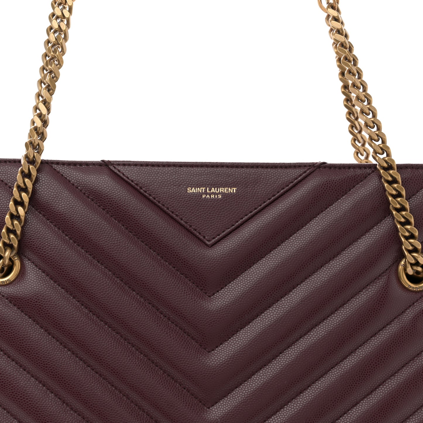 Grain de Poudre Matelasse Chevron Medium Tribeca Shopping Bag Rouge Legion