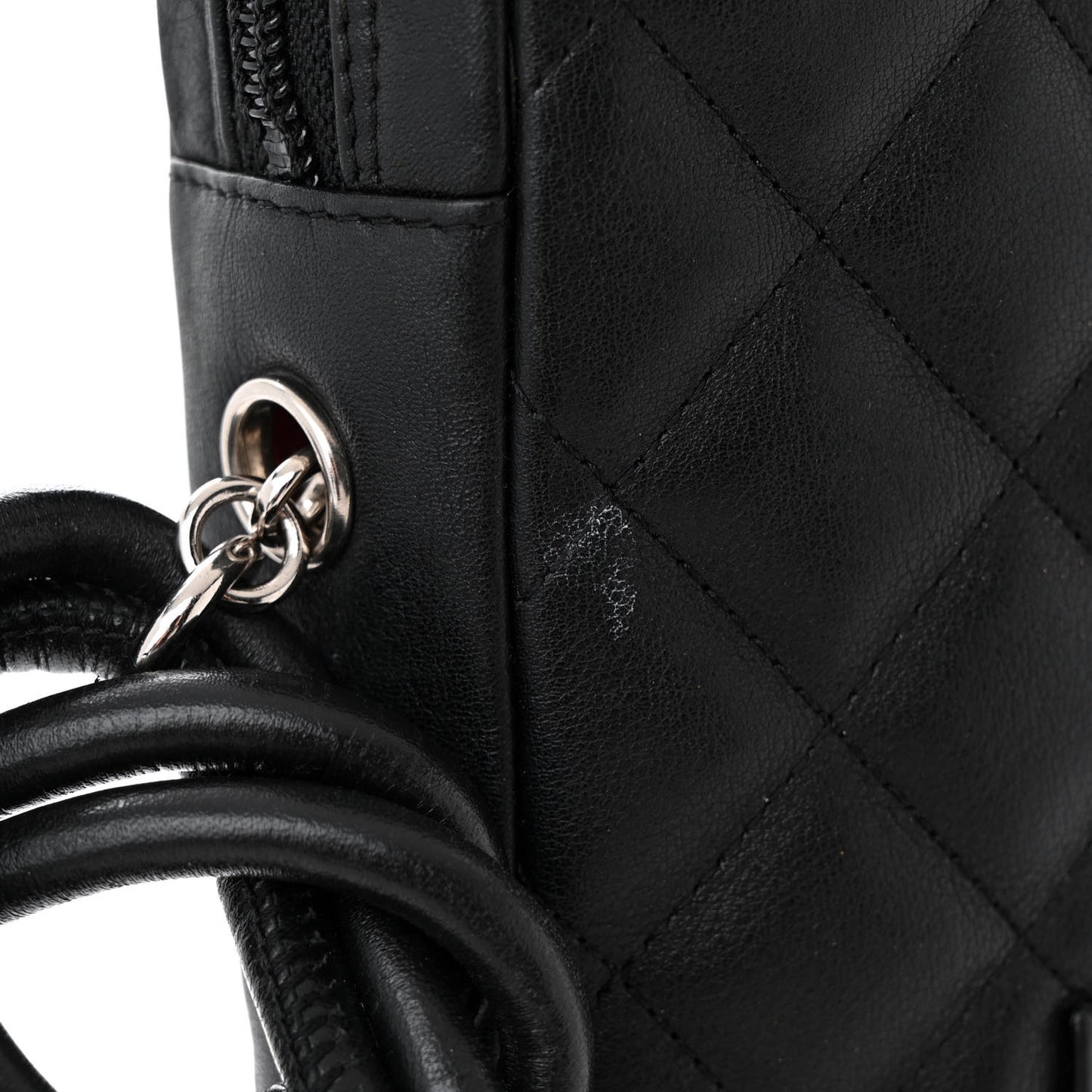 Calfskin Quilted Large Cambon Messenger Black