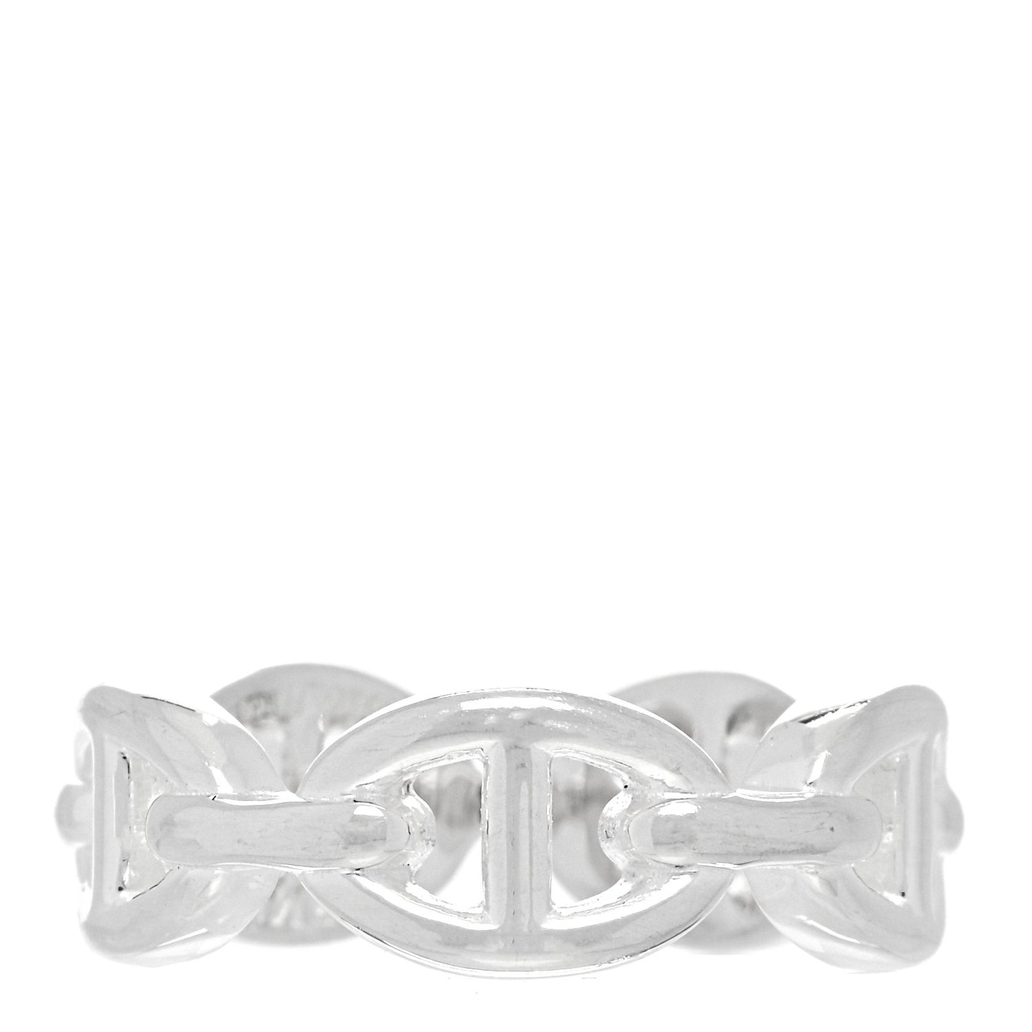 Sterling Silver PM Chaine d'Ancre Enchainee Band Ring 52 6