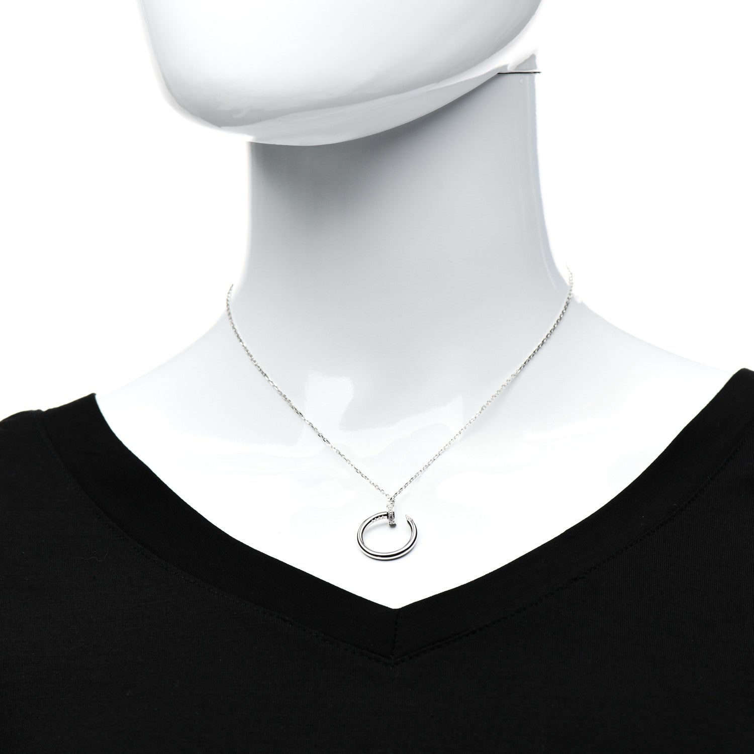 Cartier 18K White Gold Diamond Juste Un Clou Necklace 2 of 5