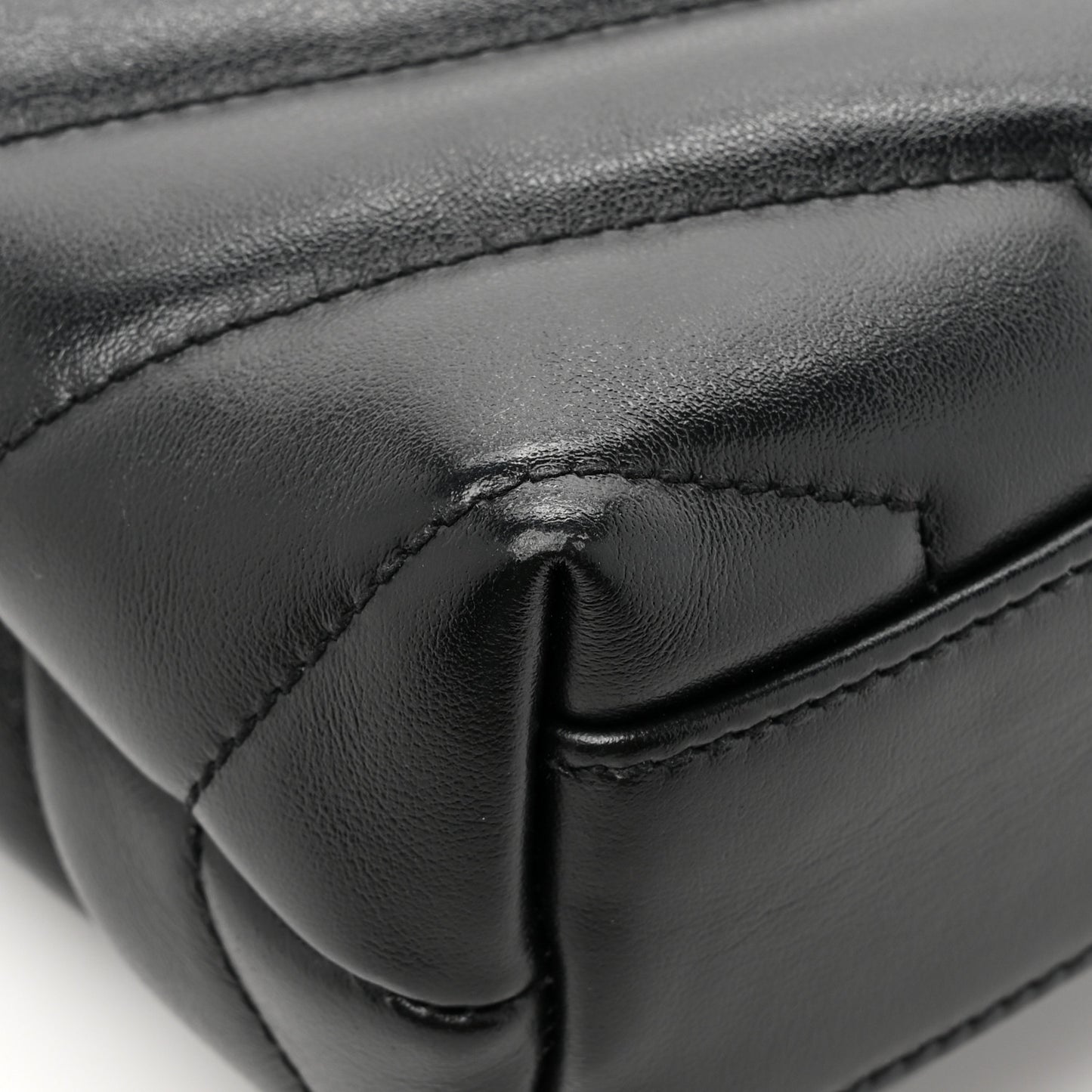 Calfskin Y Quilted Monogram Toy Loulou Crossbody Bag Black