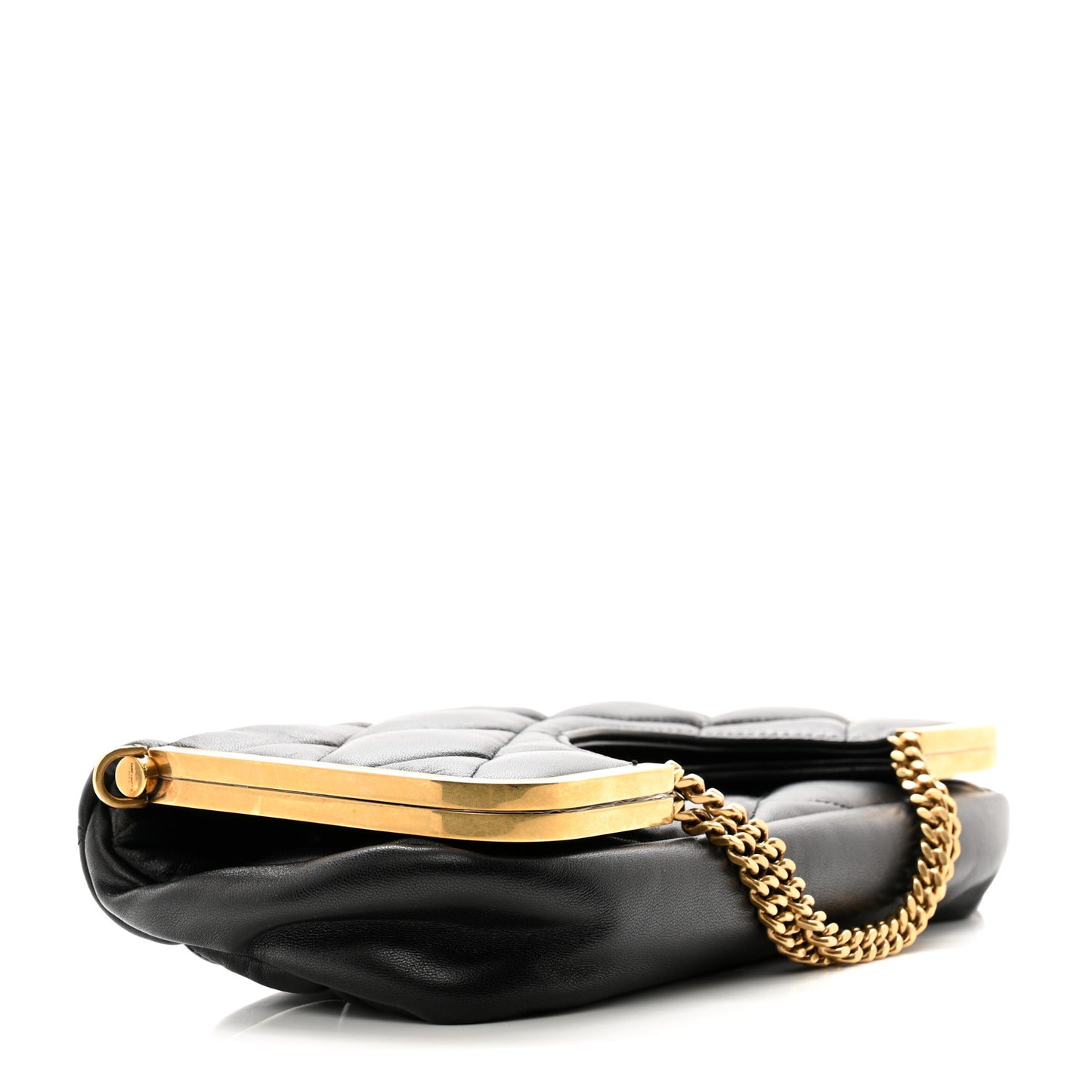 Lambskin Quilted Cerniera Shoulder Bag Black