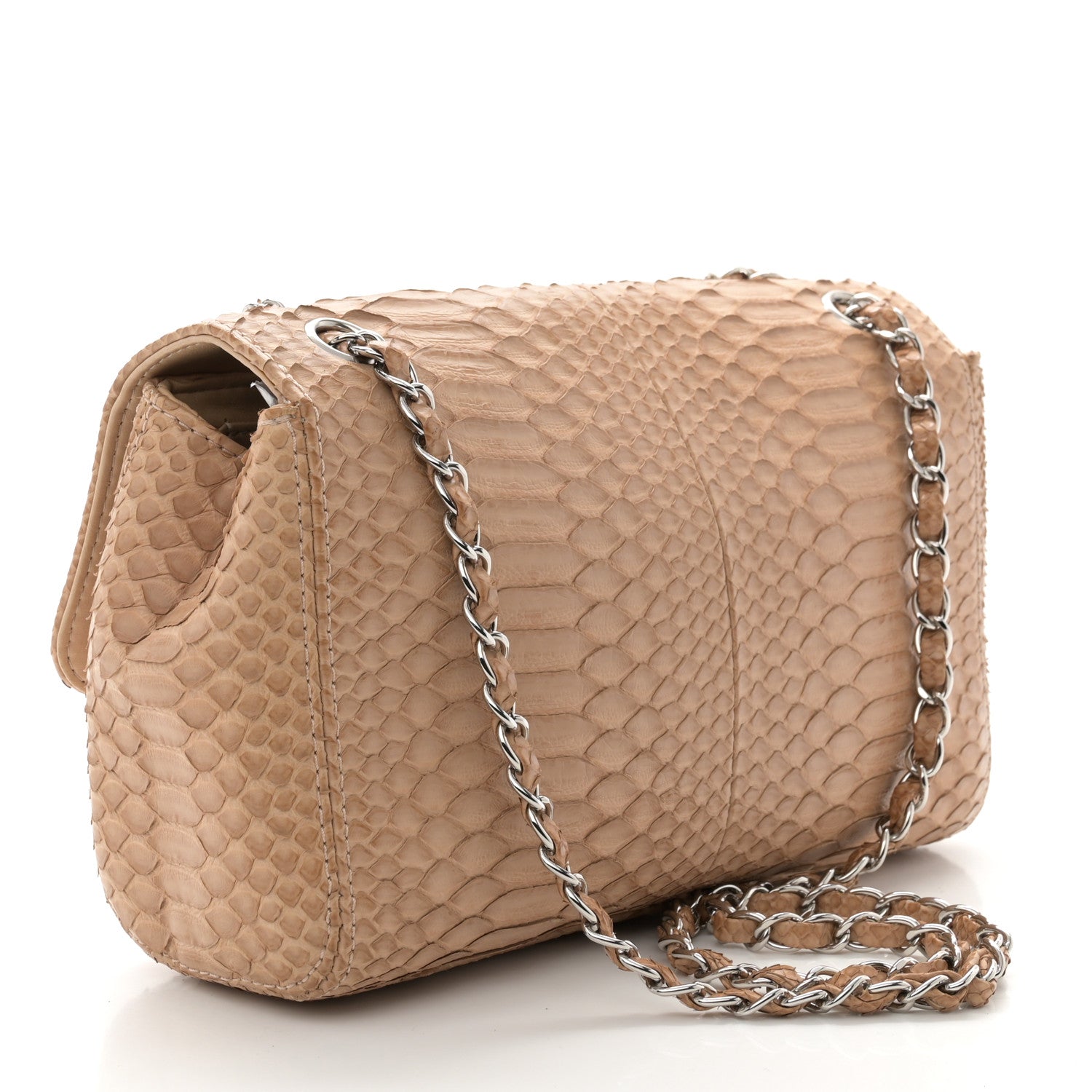 Chanel Snakeskin Medium Soho Tassel Flap Beige 3 of 11