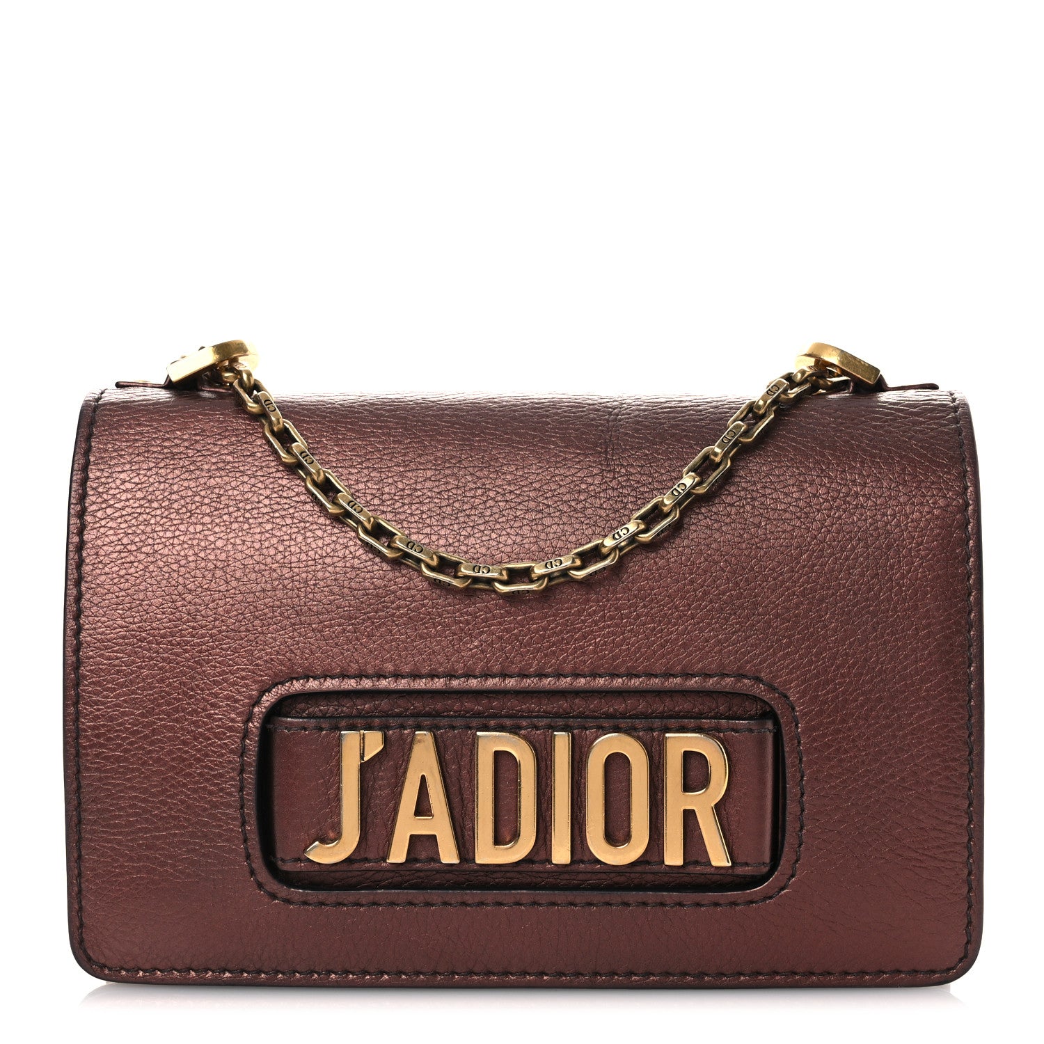 Christian Dior Metallic Calfskin J'Adior Chain Flap Bag Noisette