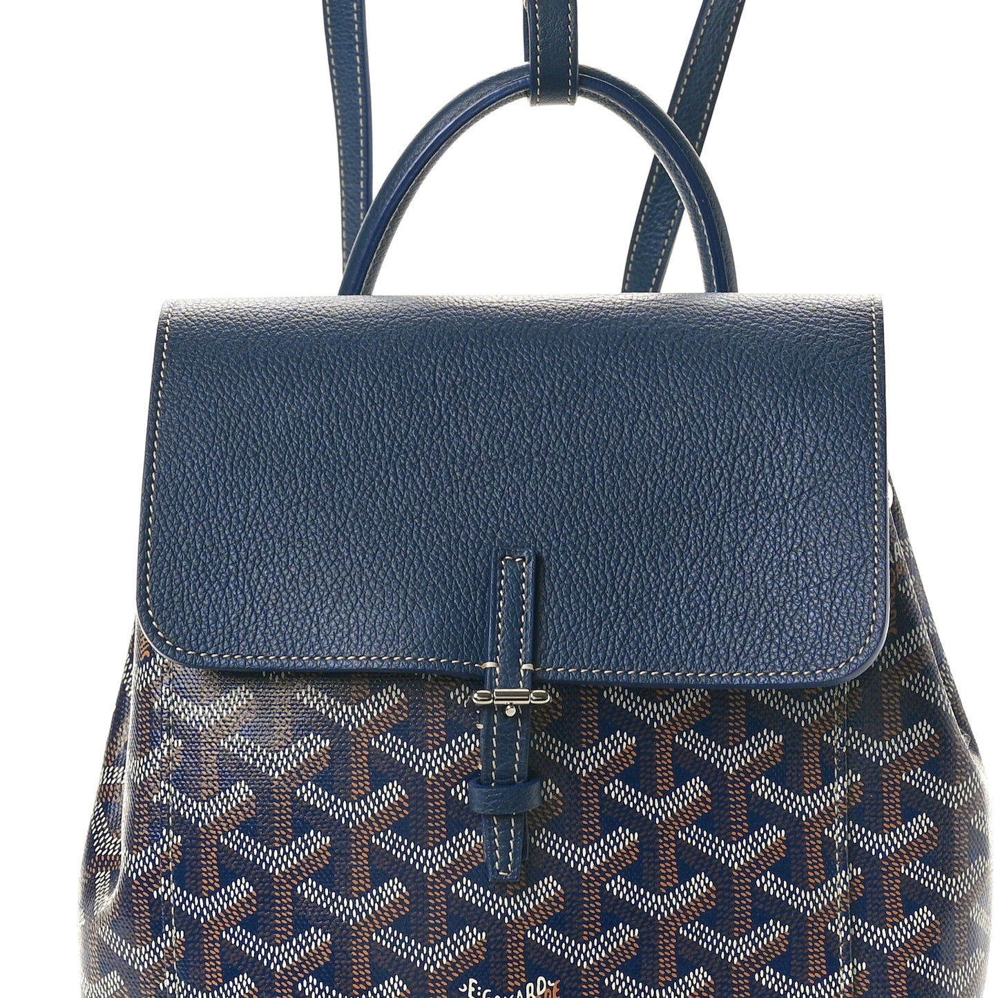 Goyardine Calfskin Mini Alpin Backpack Navy