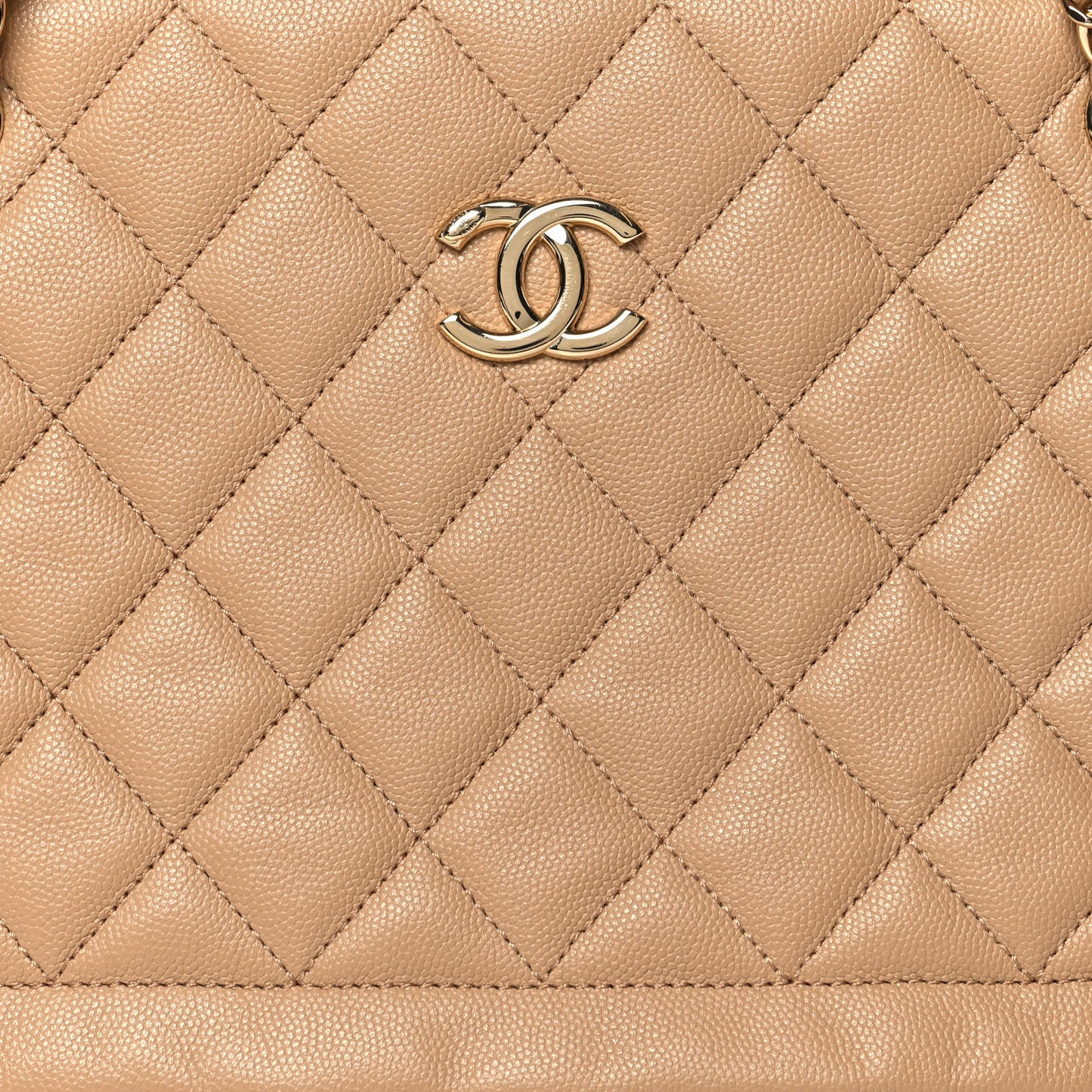 Caviar Quilted Rolled Up Tote Beige