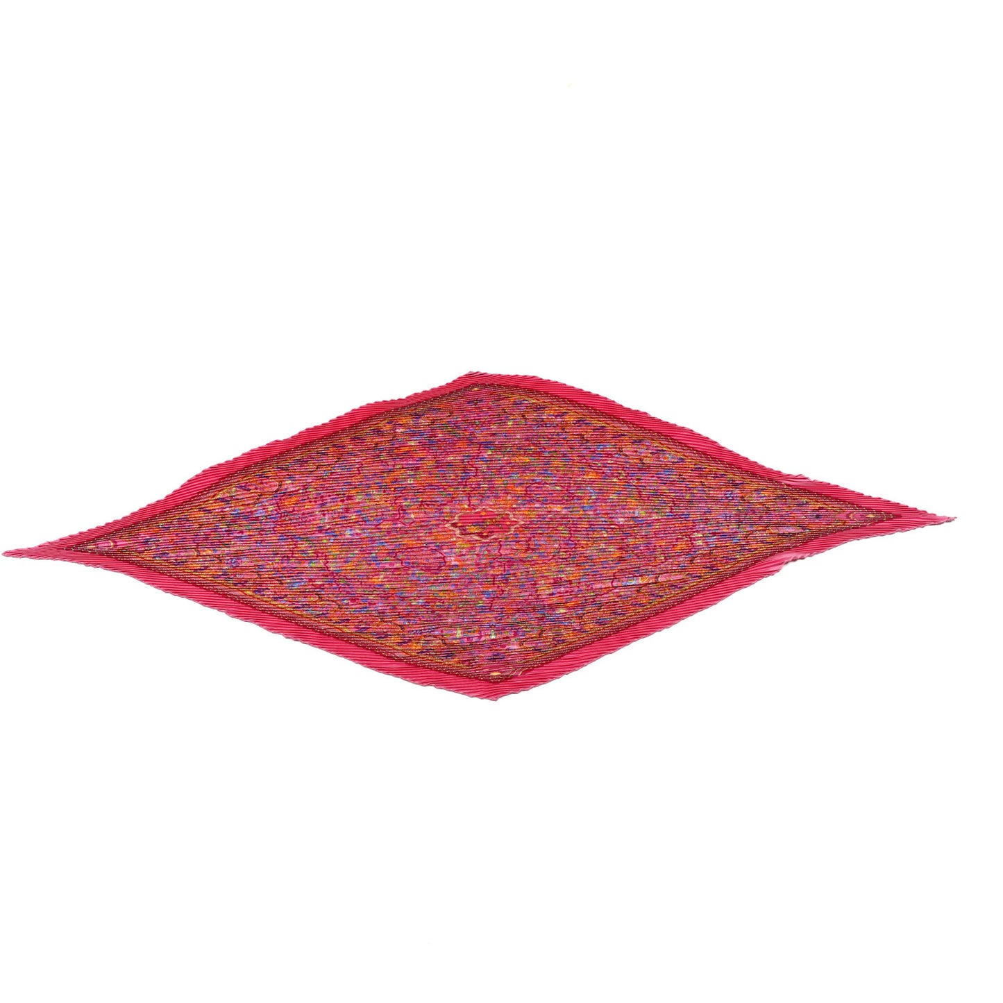 Silk Plisse Les Jardins D'Armenie Scarf Pink Multicolor