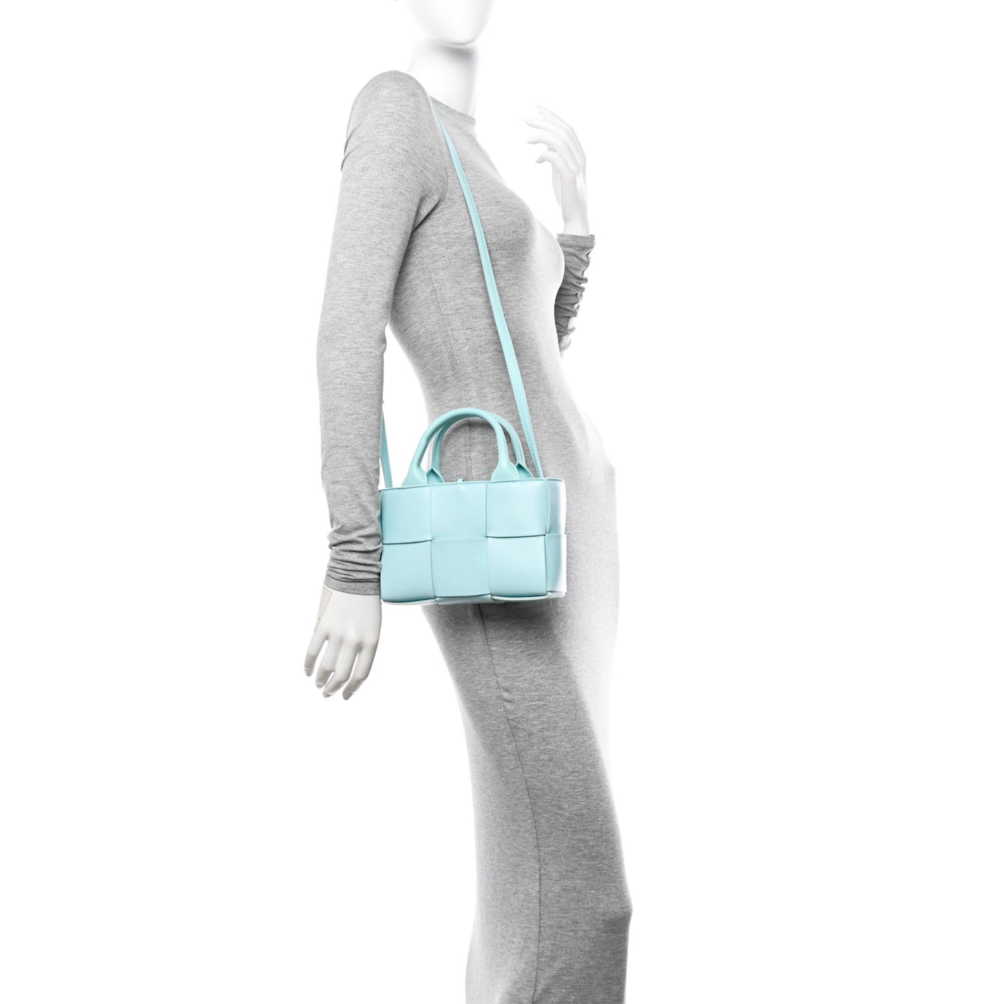 Nappa Maxi Intrecciato Mini Arco Tote Pale Blue