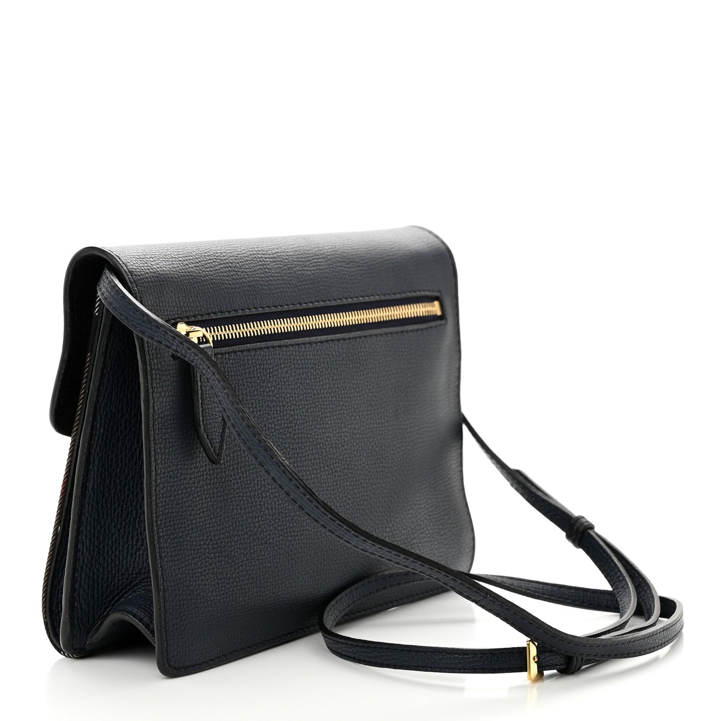 Derby Calfskin House Check Small Macken Crossbody Bag Ink Blue
