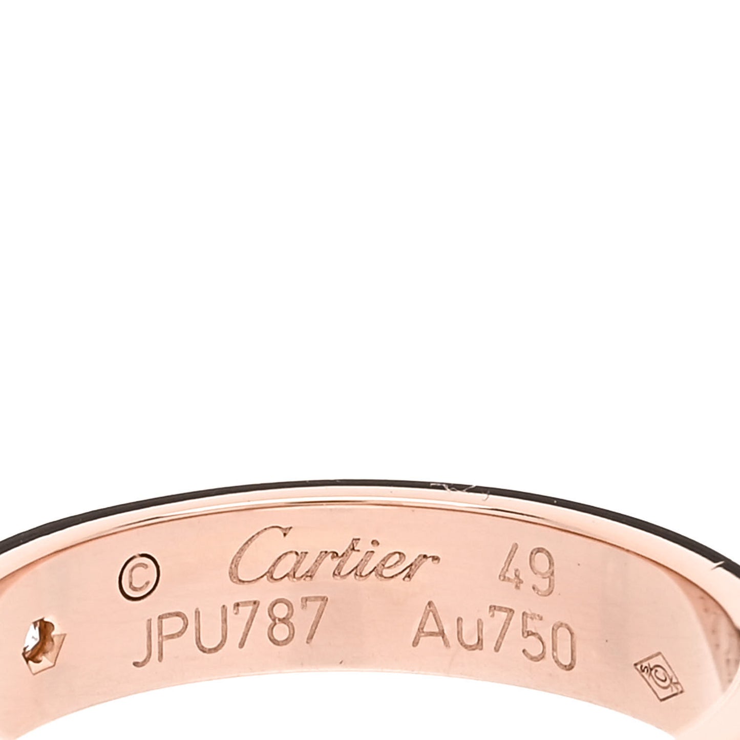 18K Pink Gold Diamond 4mm LOVE Wedding Band Ring 49 4.75