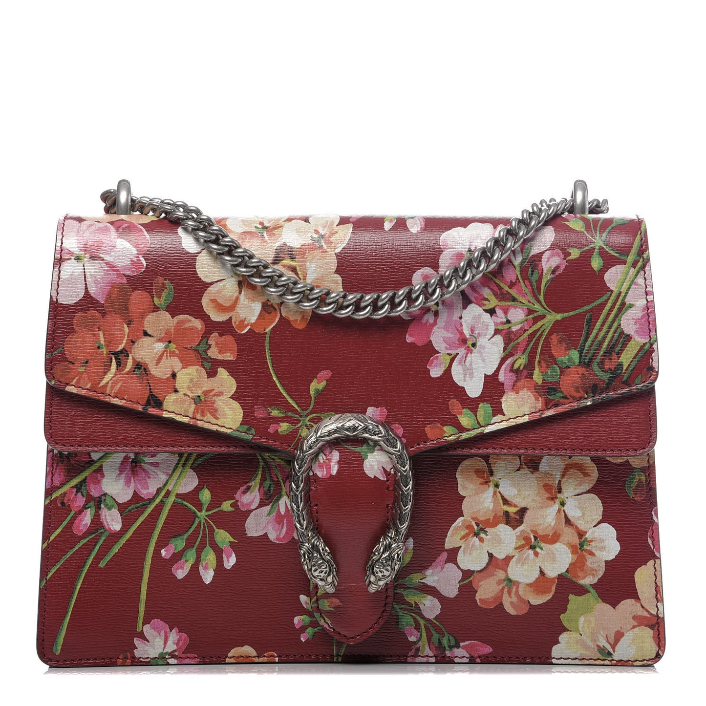 Calfskin Blooms Print Medium Dionysus Shoulder Bag Romantic Cherry Multicolor