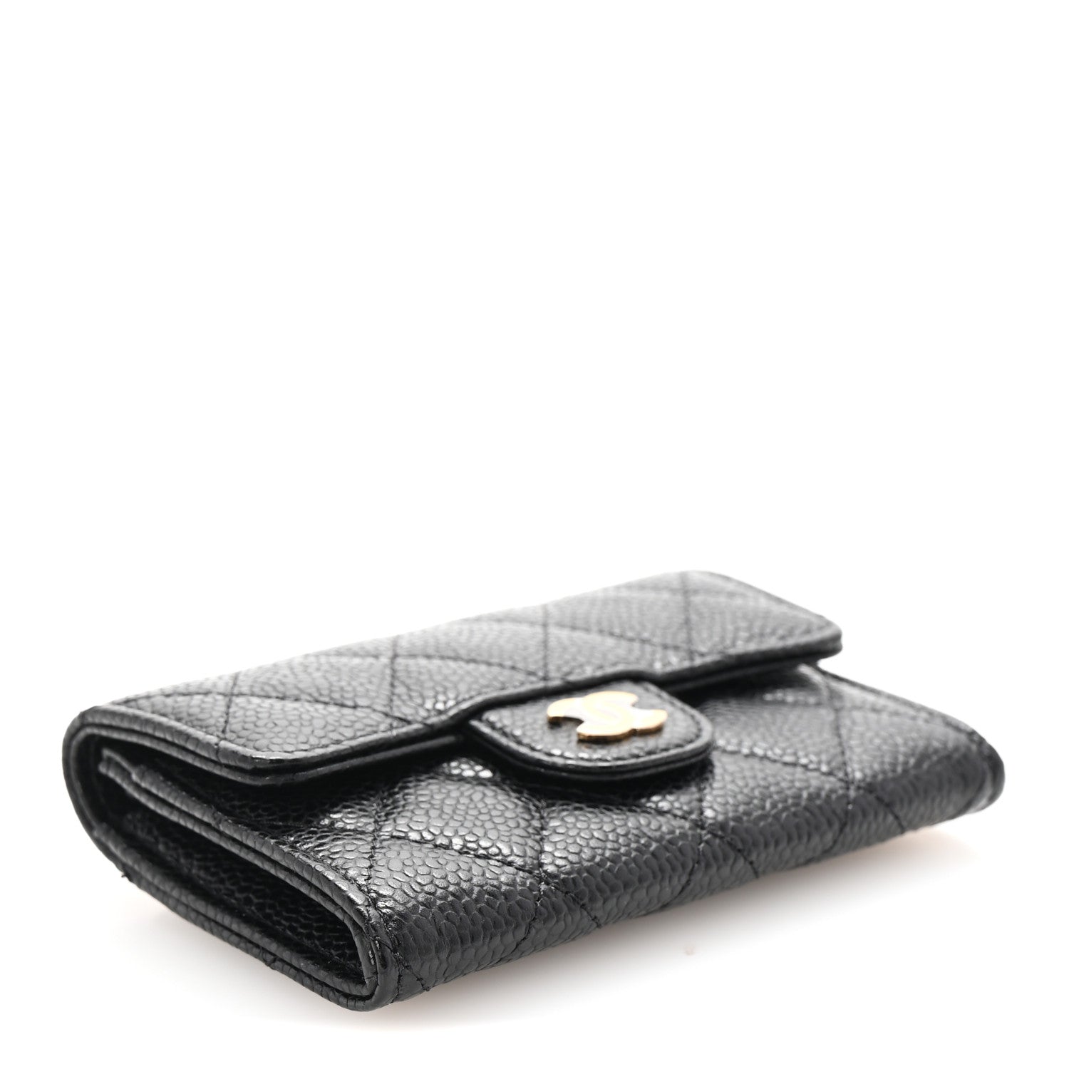 Chanel Caviar Quilted Flap Card Holder Wallet Black 4 of 9