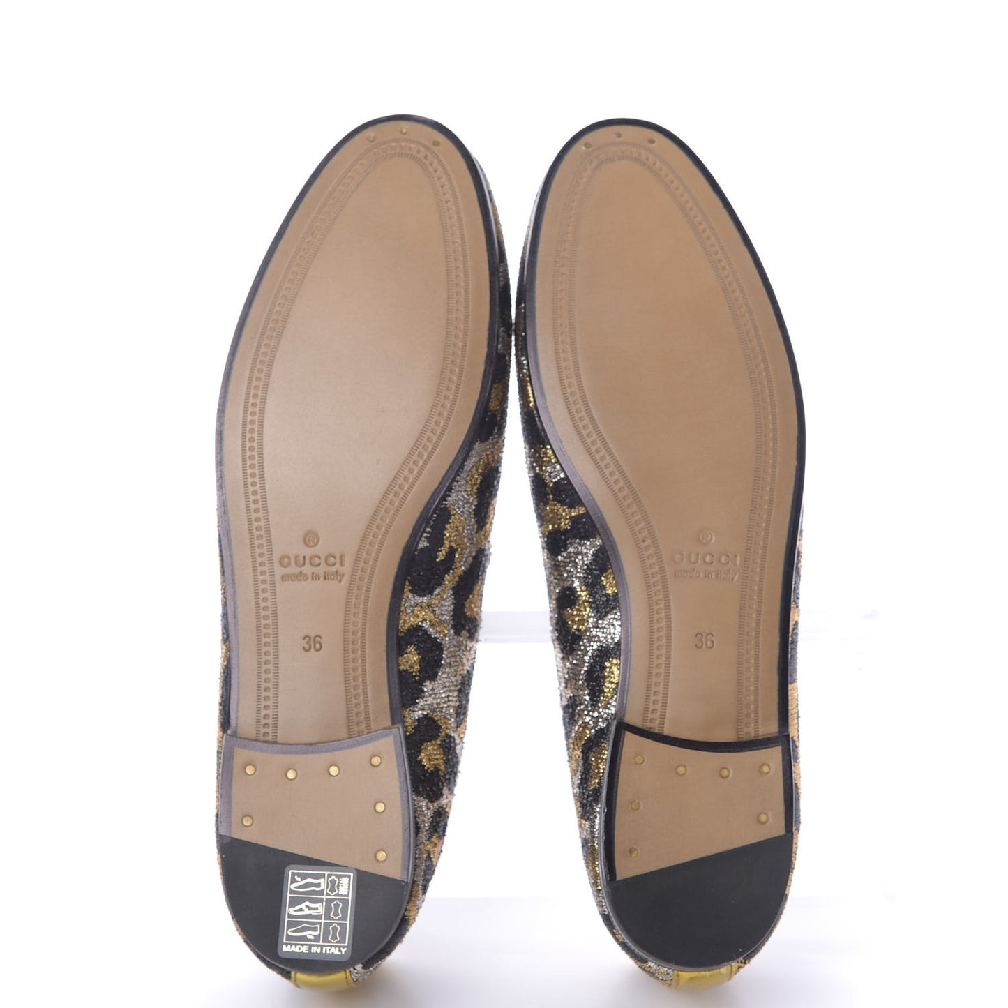 Jacquard Leopard Print Horsebit Womens Jordaan Loafers 36 Gold