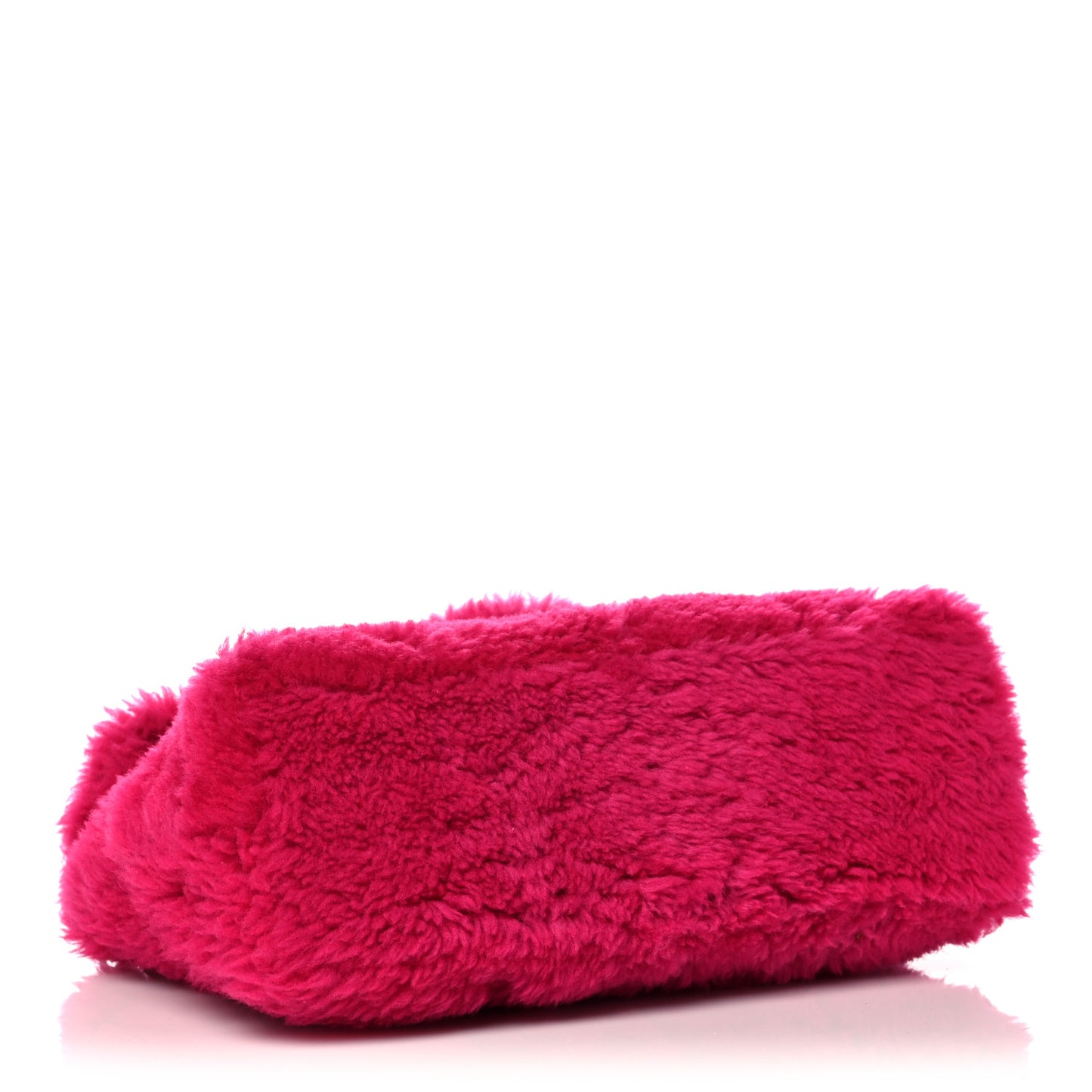 Merino Shearling Lambskin Quilted Small Loulou Puffer Monogram Chain Satchel Fuchsia