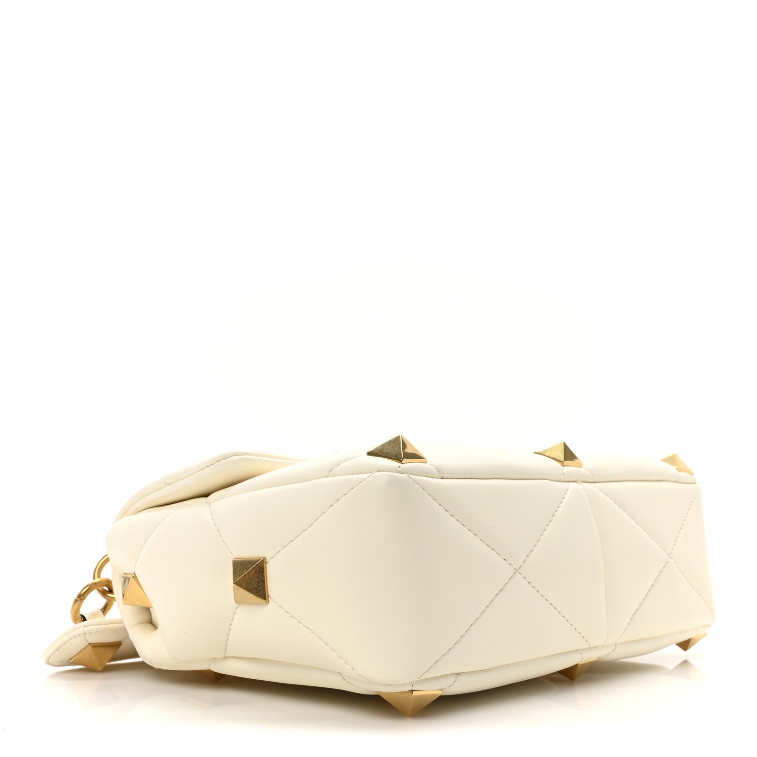 Valentino Garavani Nappa Large Roman Stud Shoulder Bag Ivory 7 of 17