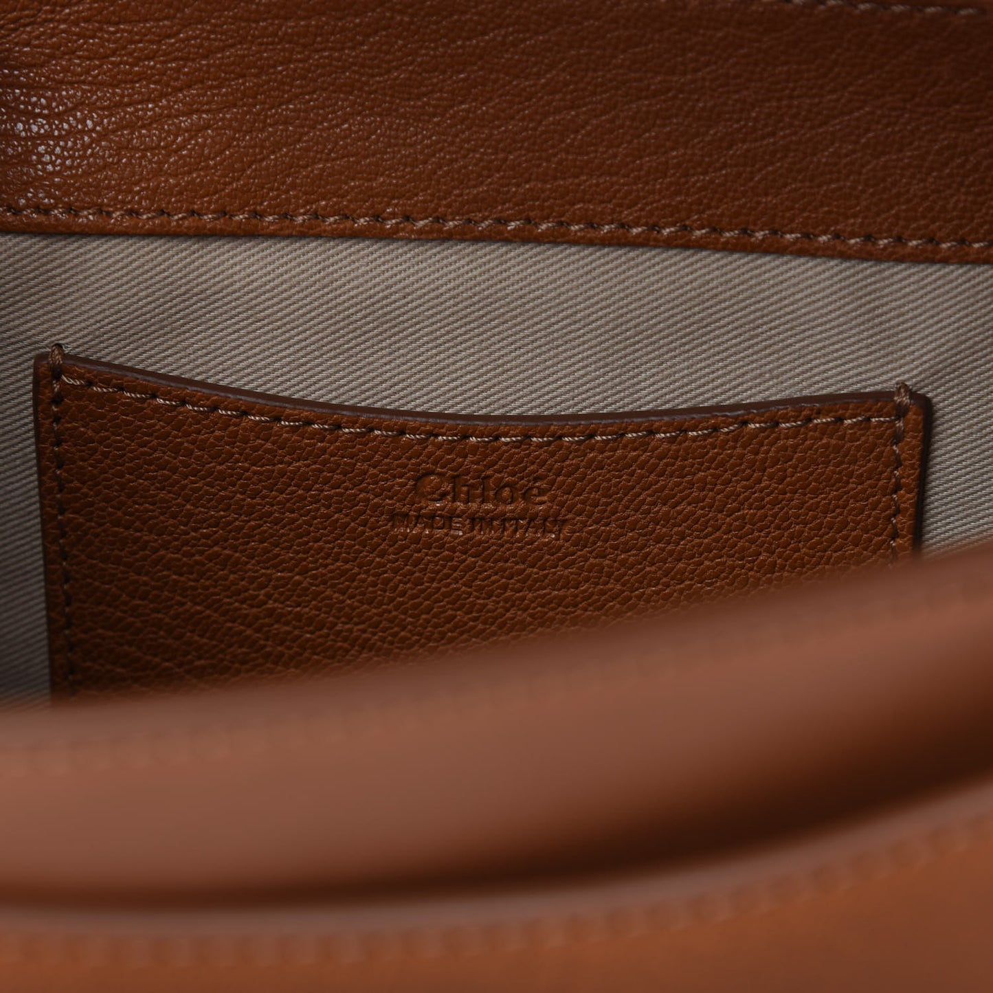 Grained Calfskin Large Tess Bag Caramel