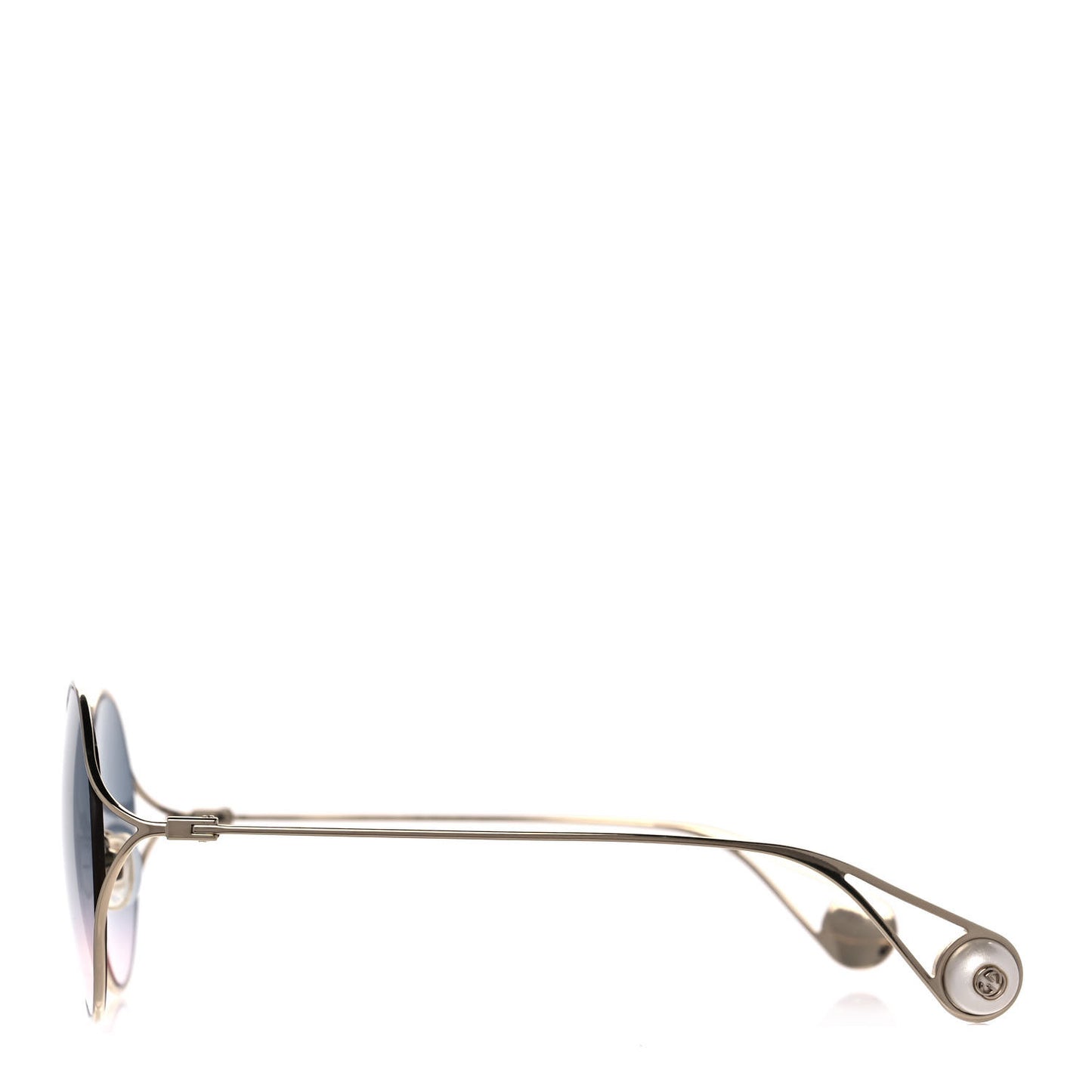 Round Pearl Tip Sunglasses GG0253S Gold